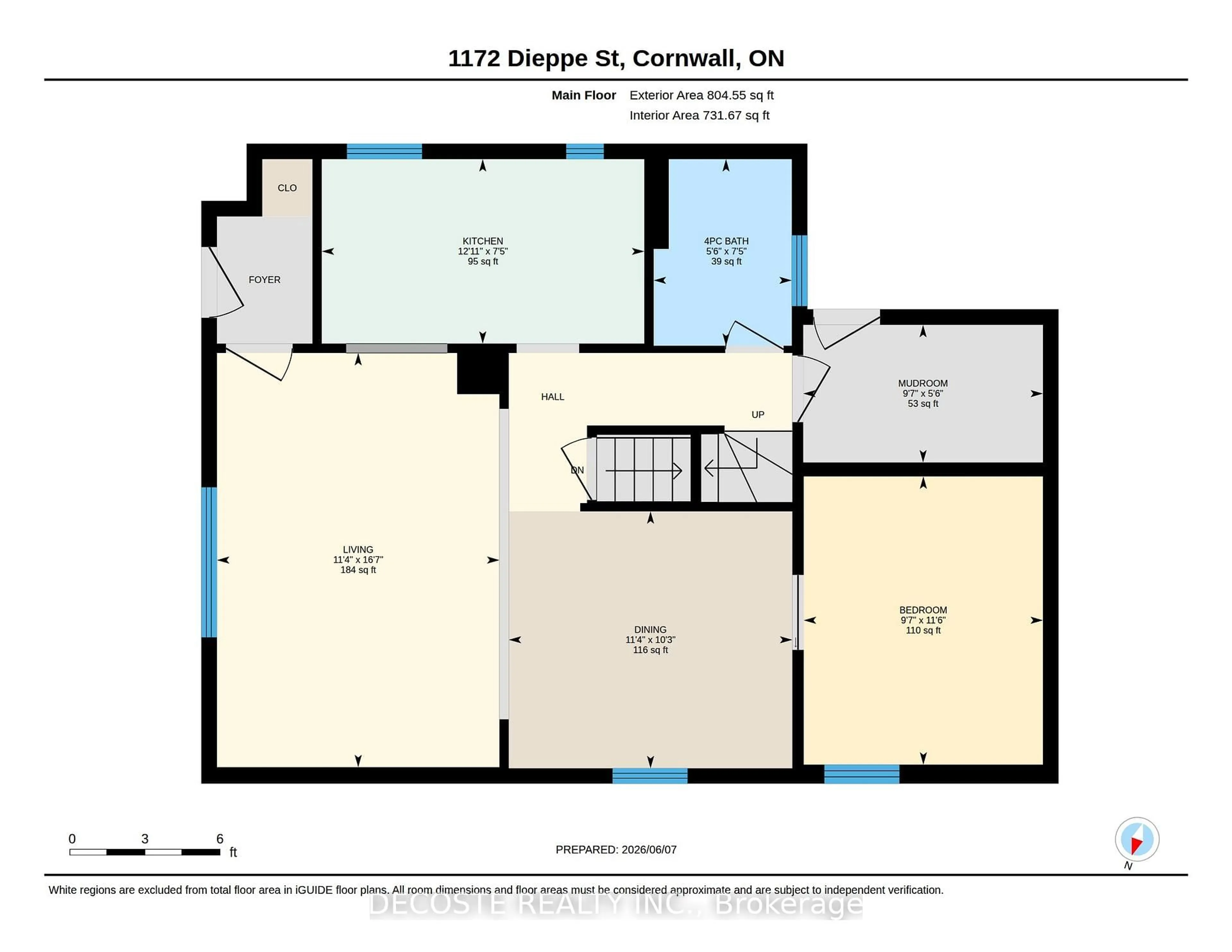 Floor plan for 1172 Dieppe St, Cornwall Ontario K6H 3K3