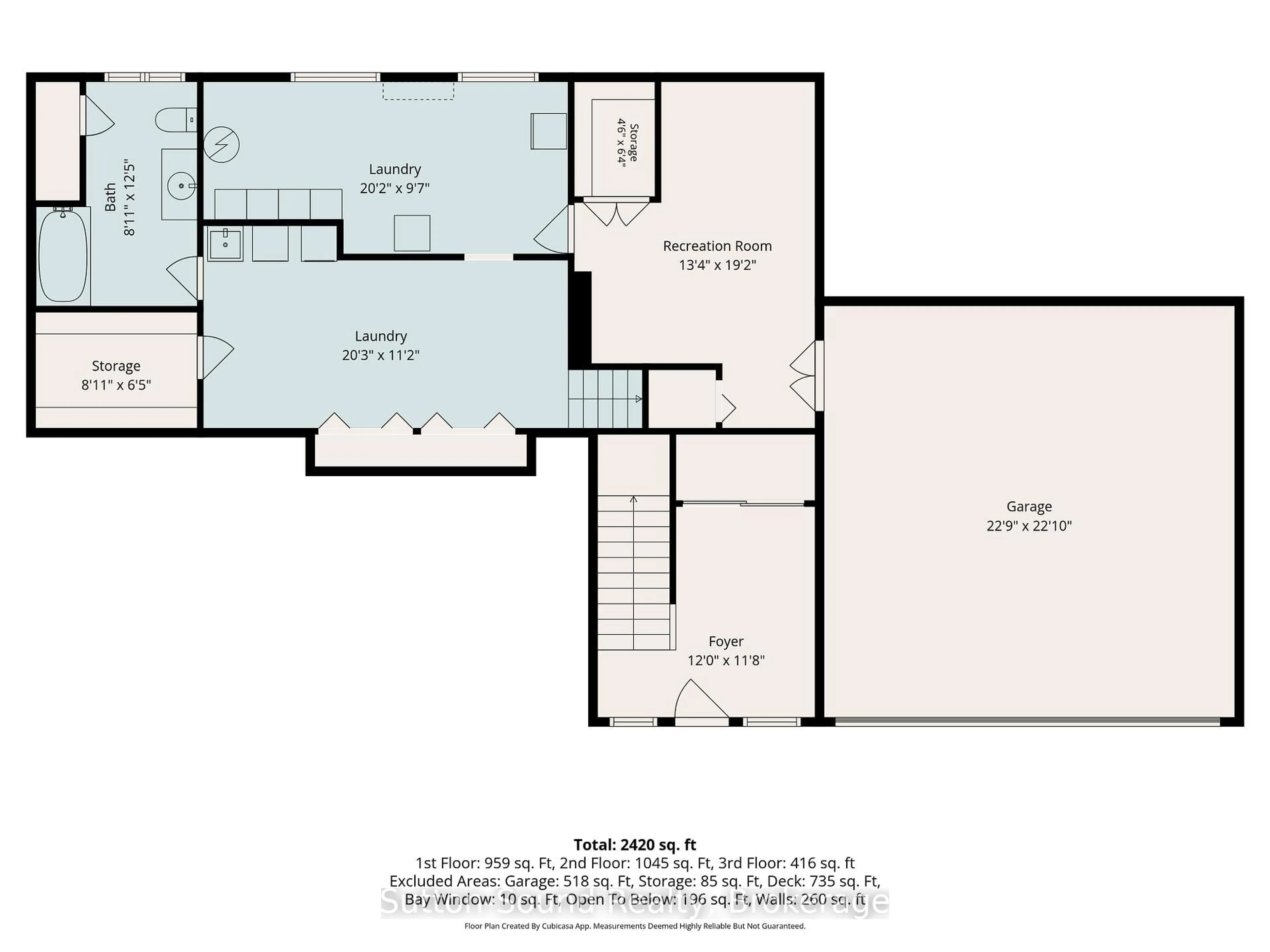 Floor plan for 419 Second Ave, South Bruce Peninsula Ontario N0H 2G0