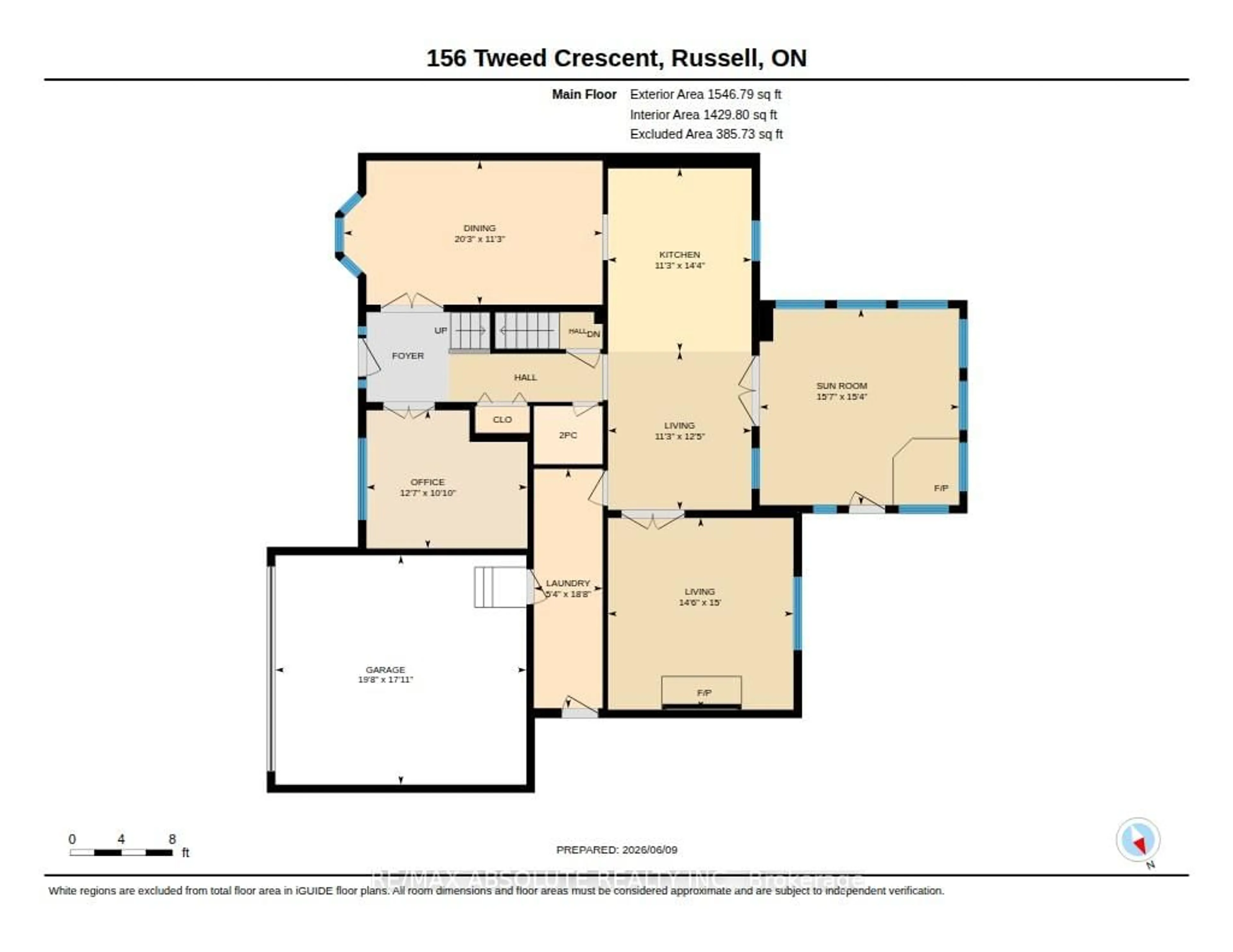 Floor plan for 156 Tweed Cres, Russell Ontario K4R 1A4