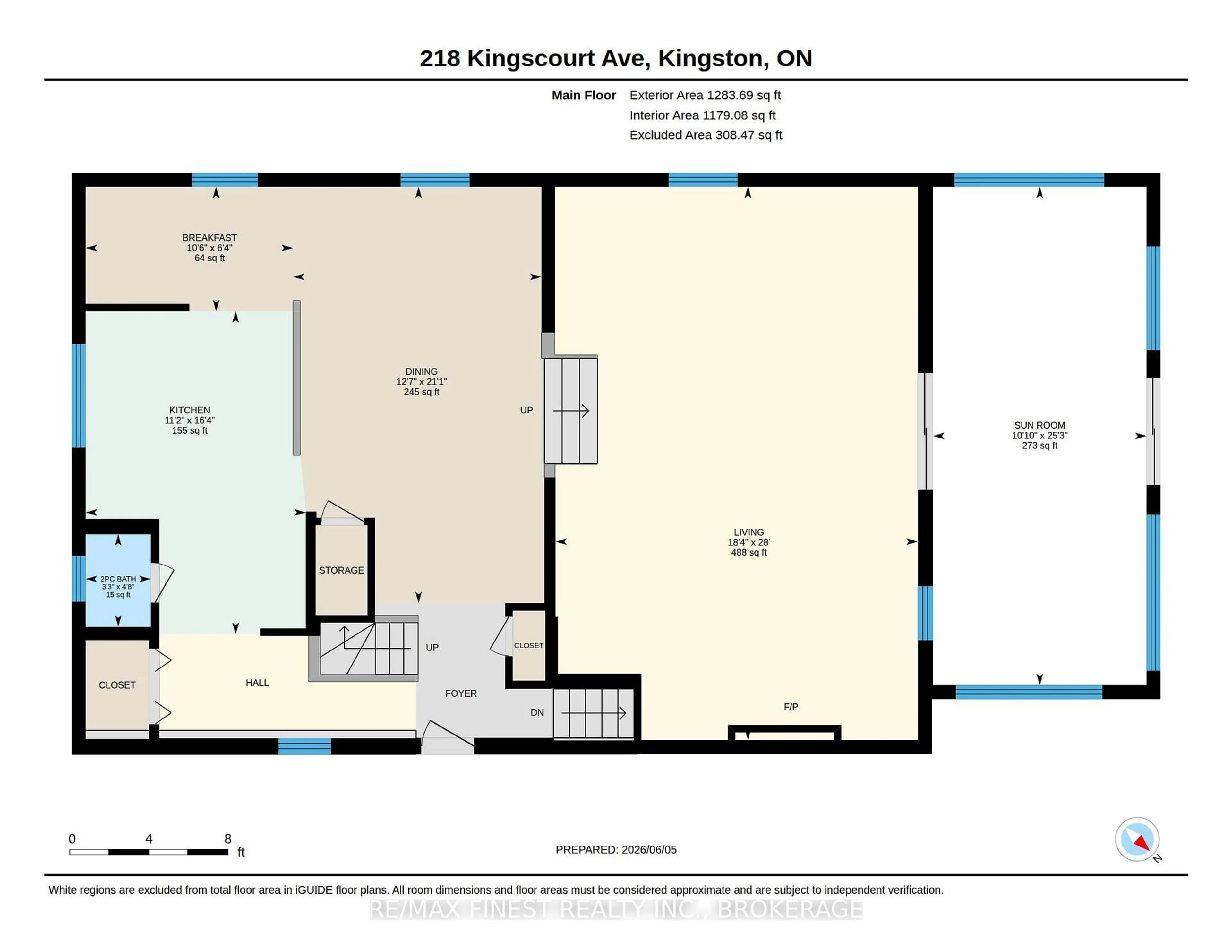 Floor plan for 218 KINGSCOURT Ave, Kingston Ontario K7K 4P8