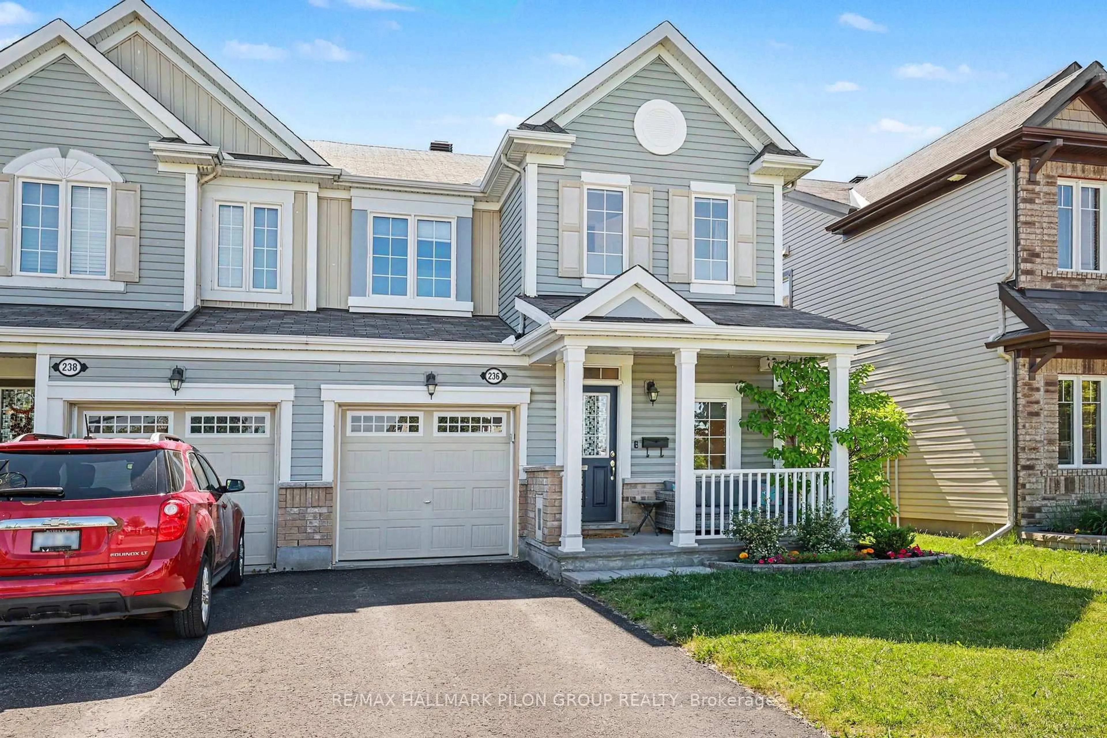 Home with vinyl exterior material, street for 236 Soleil Ave, Ottawa Ontario K4A 0V9
