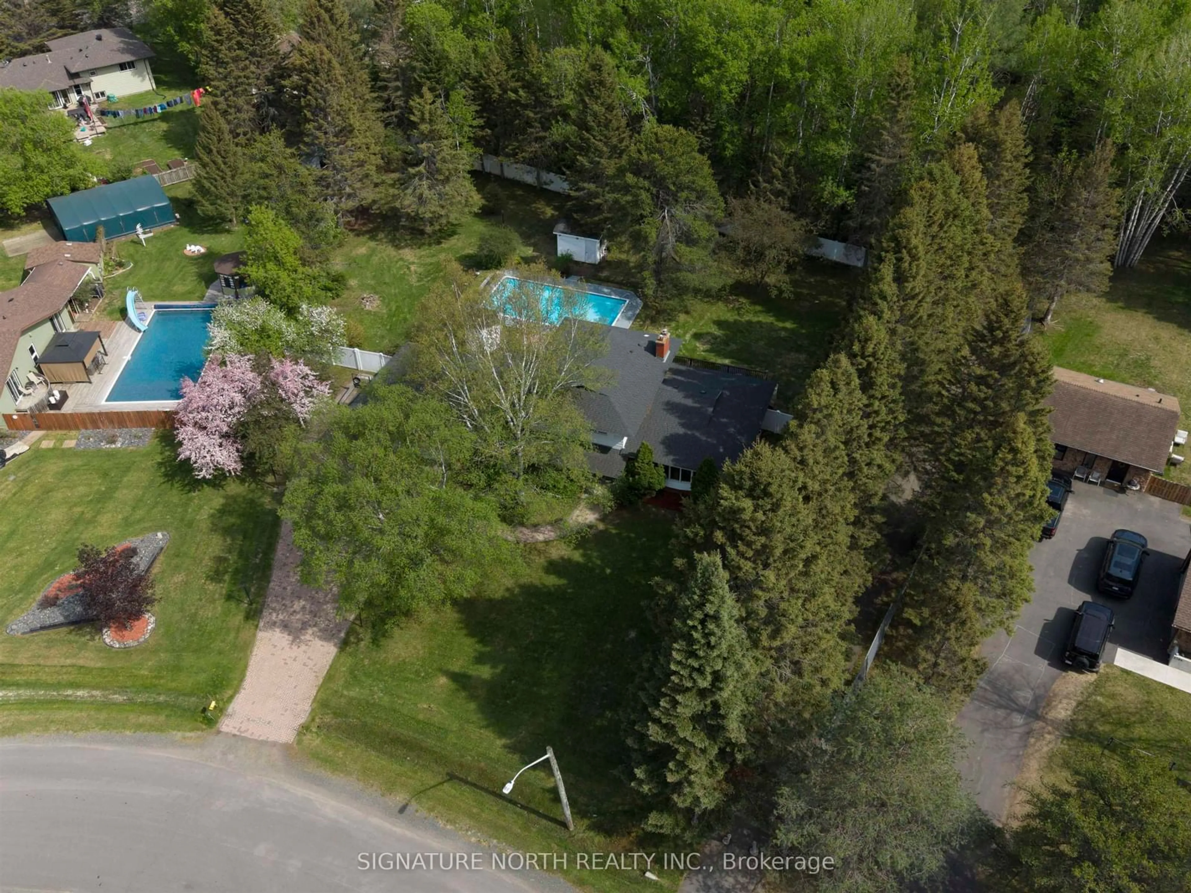 A pic from outside/outdoor area/front of a property/back of a property/a pic from drone, forest/trees view for 2108 FREEMAN Dr, Thunder Bay Ontario P7K 1H3