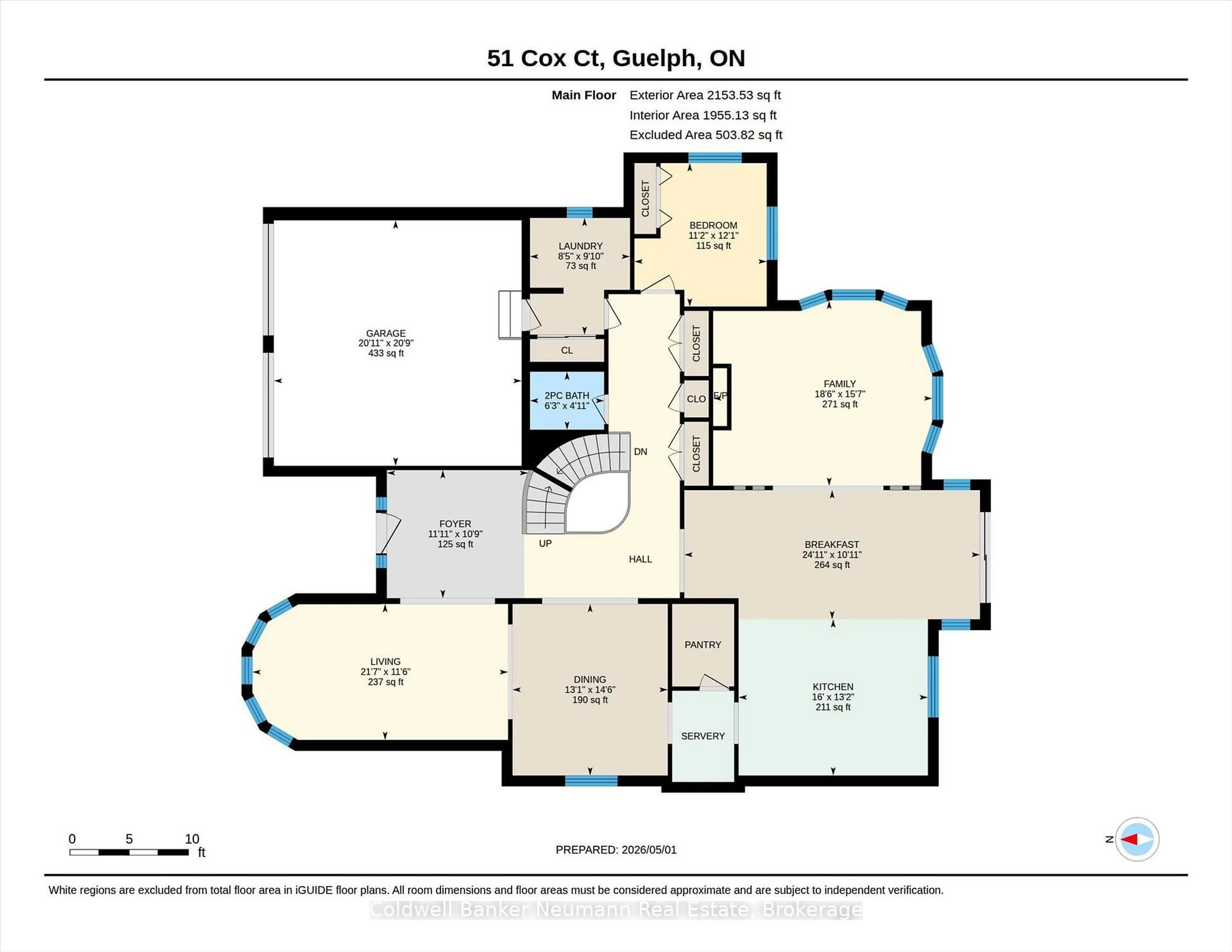 Floor plan for 51 Cox Crt, Guelph Ontario N1G 0A5