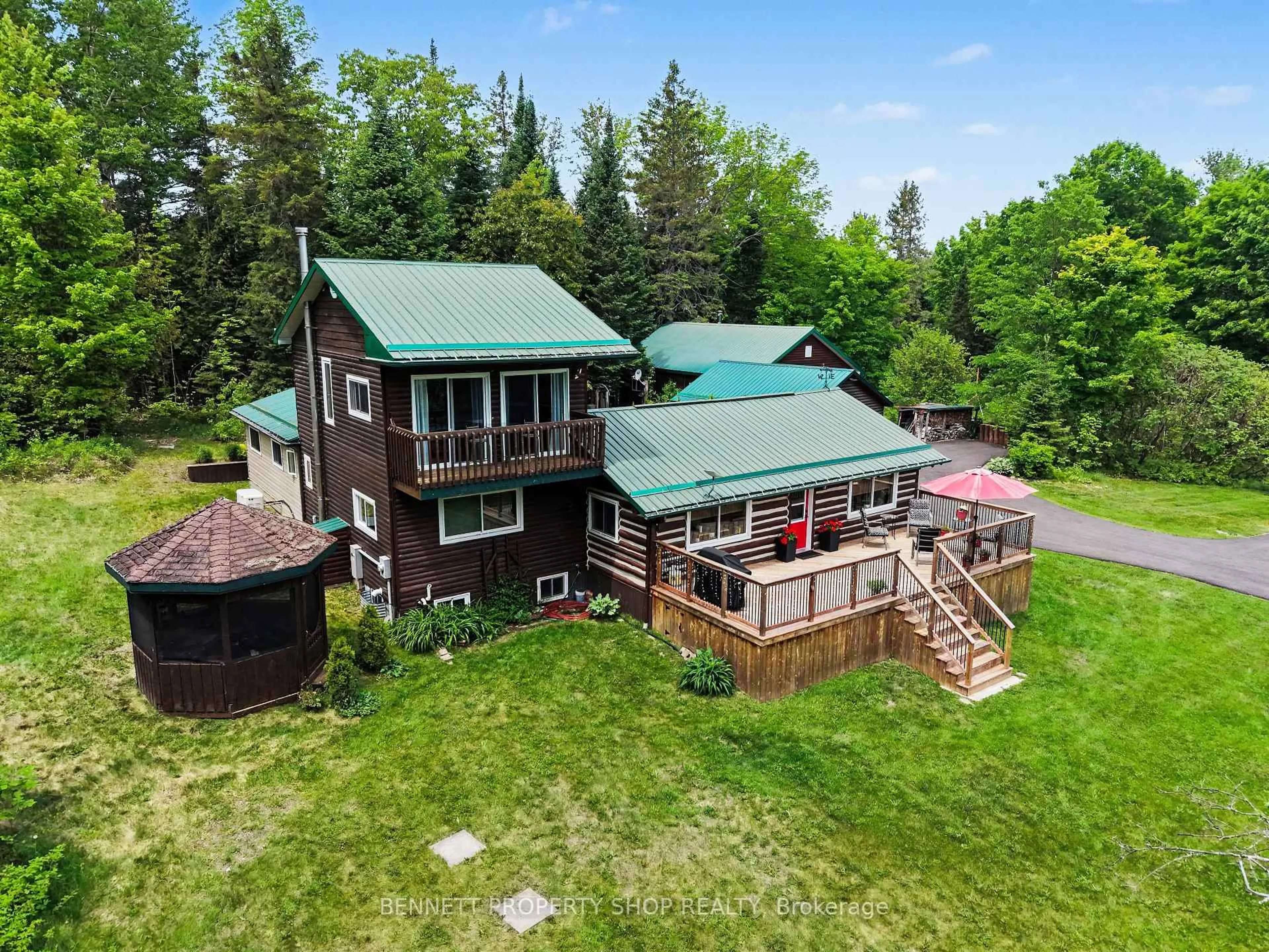 A pic from outside/outdoor area/front of a property/back of a property/a pic from drone, water/lake/river/ocean view for 515 Graphite Bay Rd, Calabogie Ontario K0J 1H0