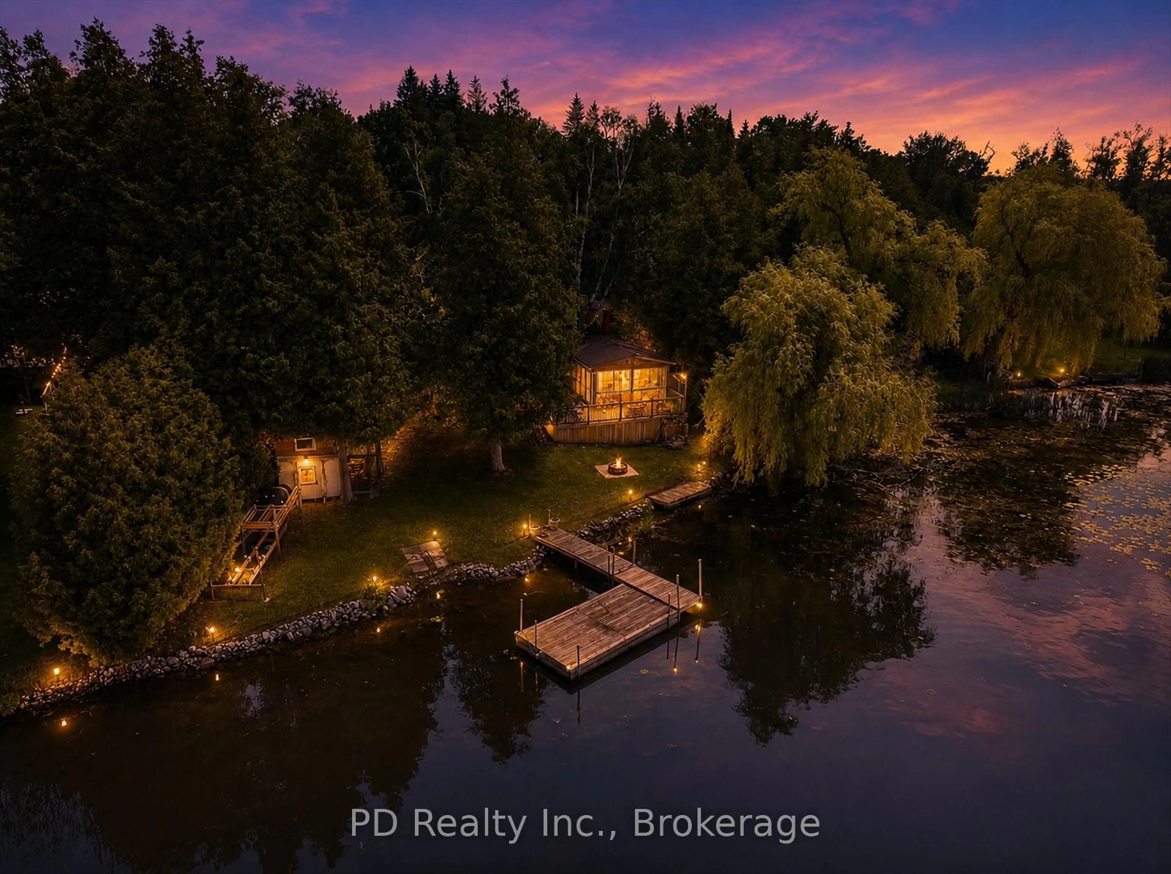 A pic from outside/outdoor area/front of a property/back of a property/a pic from drone, water/lake/river/ocean view for 42 Pheasant St, Kawartha Lakes Ontario K0L 2W0