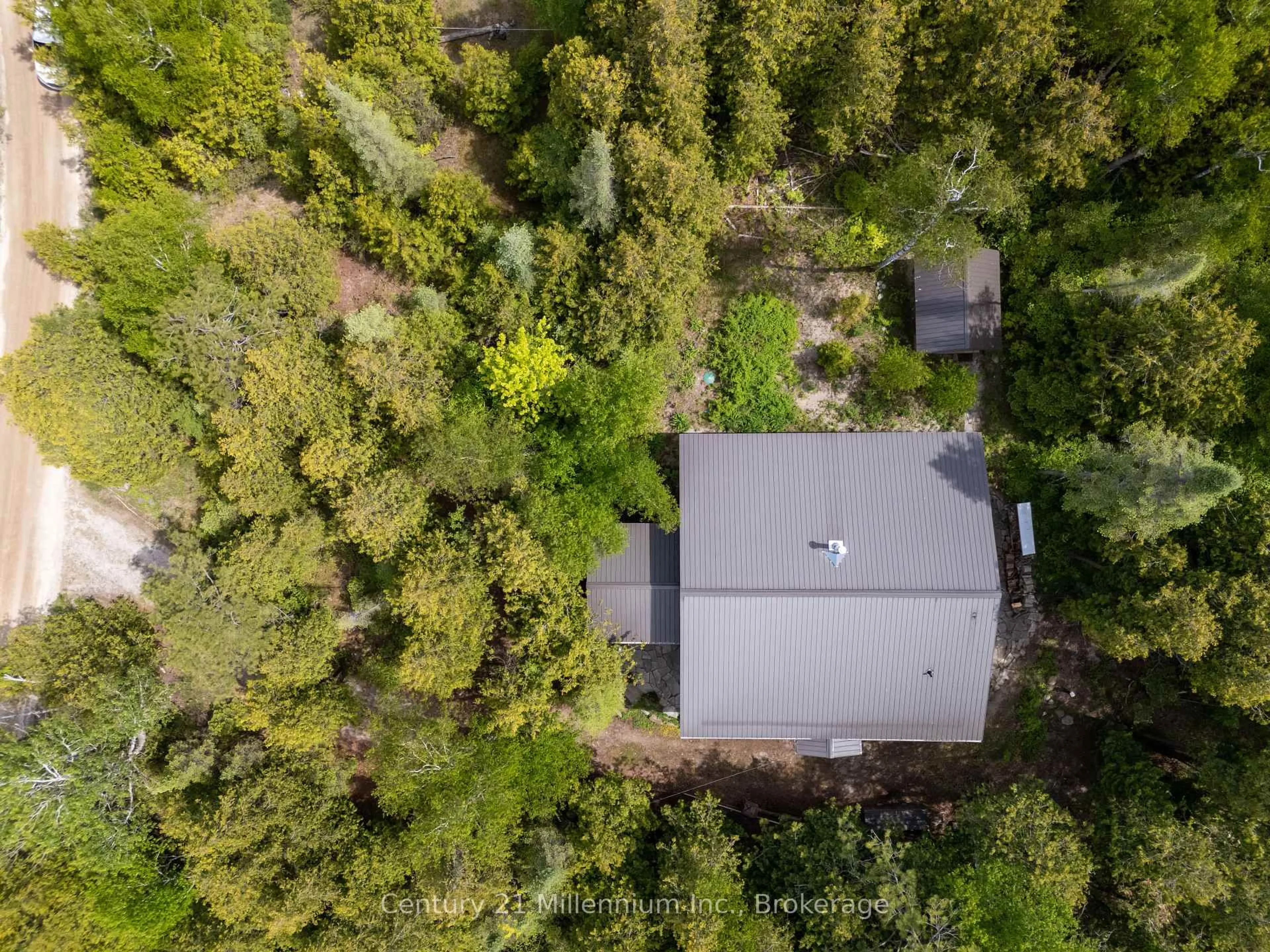 A pic from outside/outdoor area/front of a property/back of a property/a pic from drone, forest/trees view for 13 Richardson Rd, Kincardine Ontario N0H 1X0