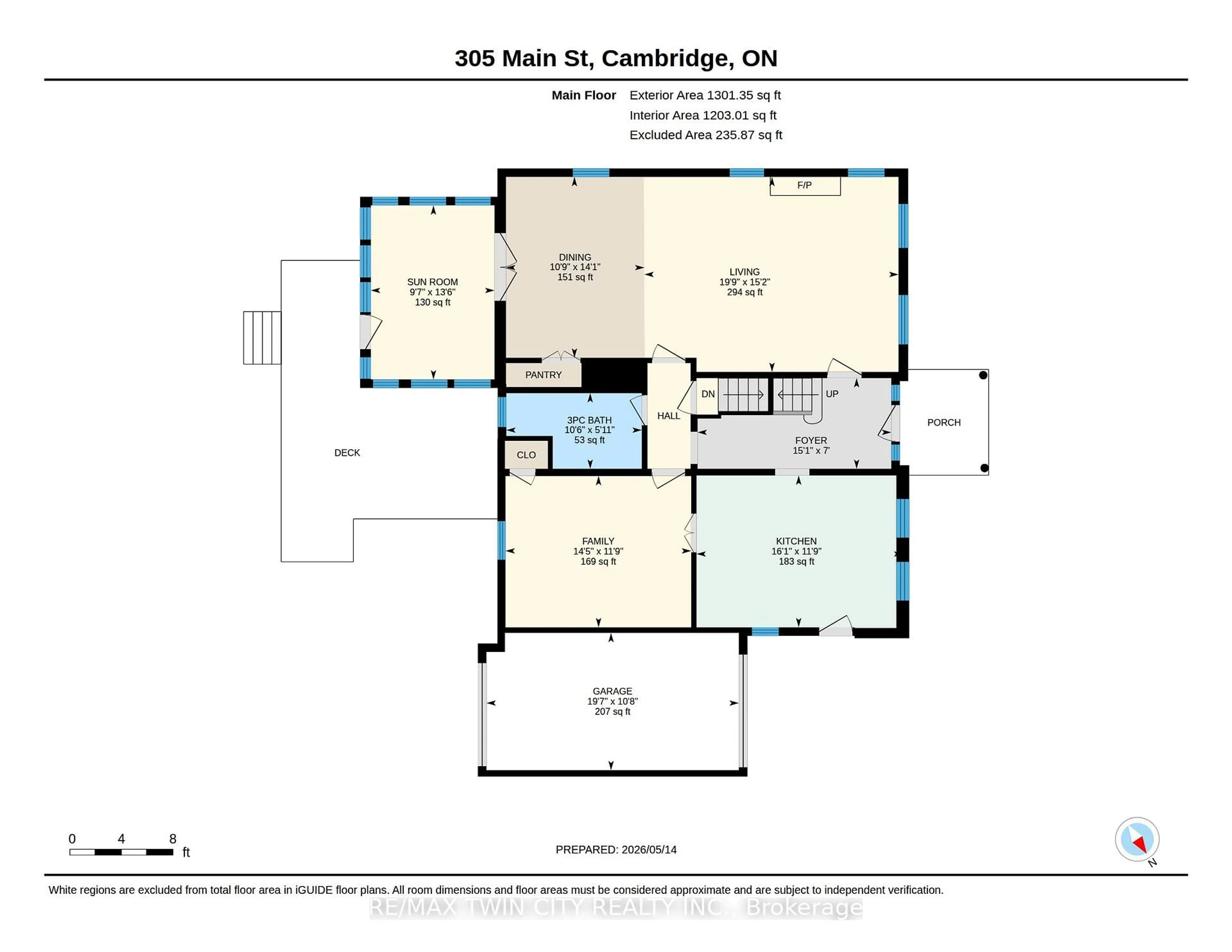 Floor plan for 305 Main St, Cambridge Ontario N1R 1Y2