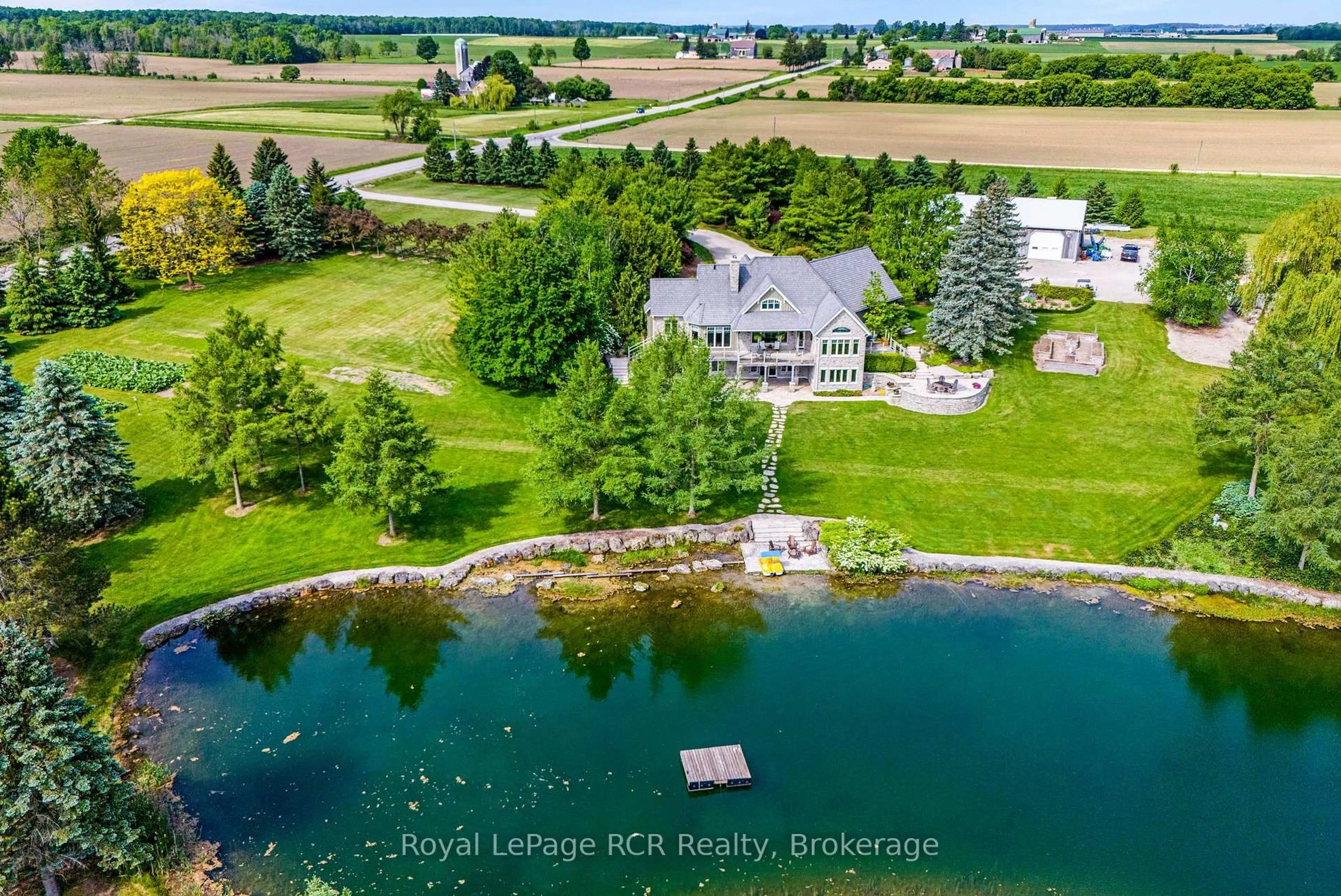 A pic from outside/outdoor area/front of a property/back of a property/a pic from drone, water/lake/river/ocean view for 374 Concession 12, South Bruce Ontario N0G 2V0