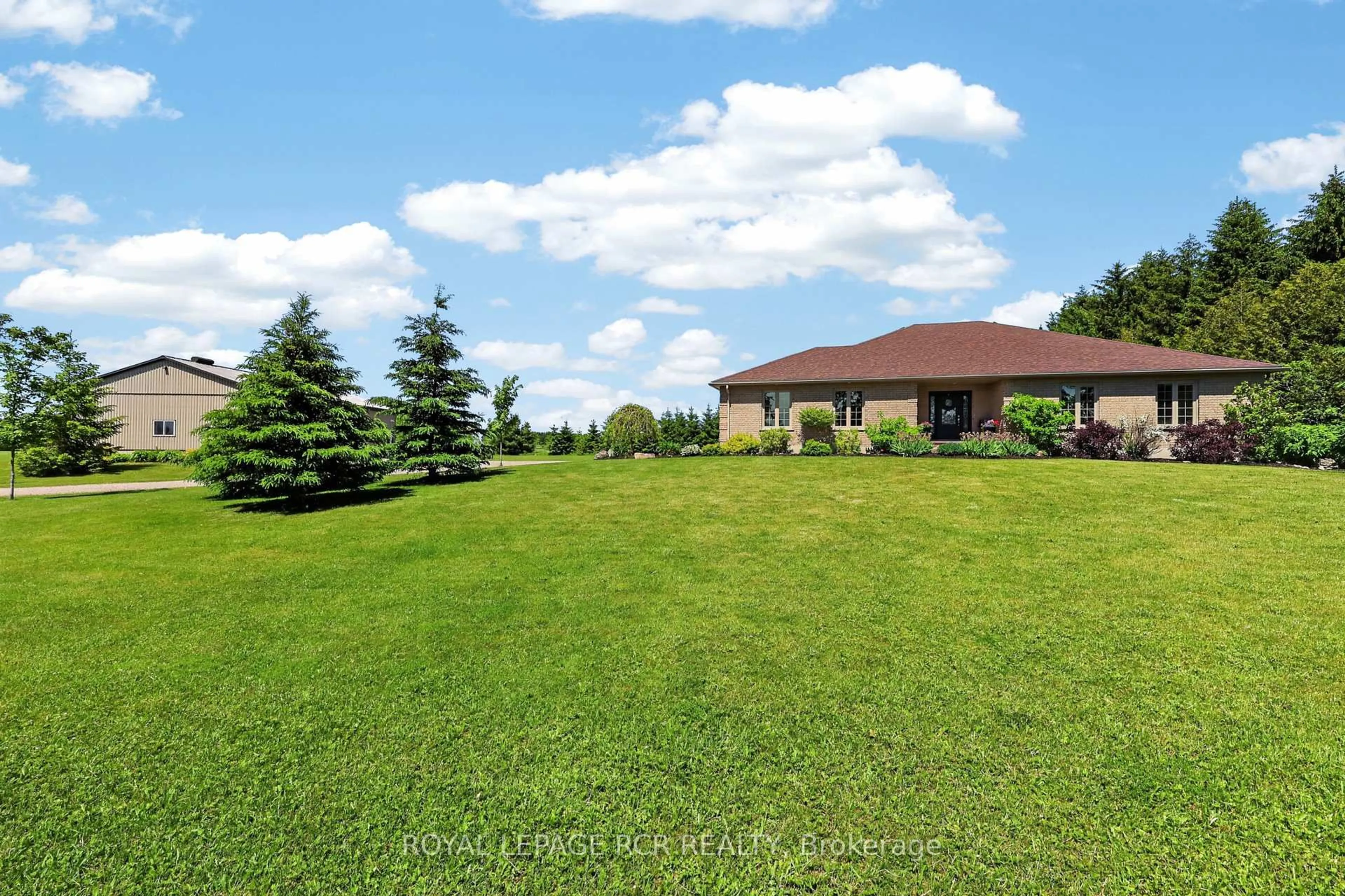 A pic from outside/outdoor area/front of a property/back of a property/a pic from drone, water/lake/river/ocean view for 351335 17th Line #PT 2, East Garafraxa Ontario L9W 7E1