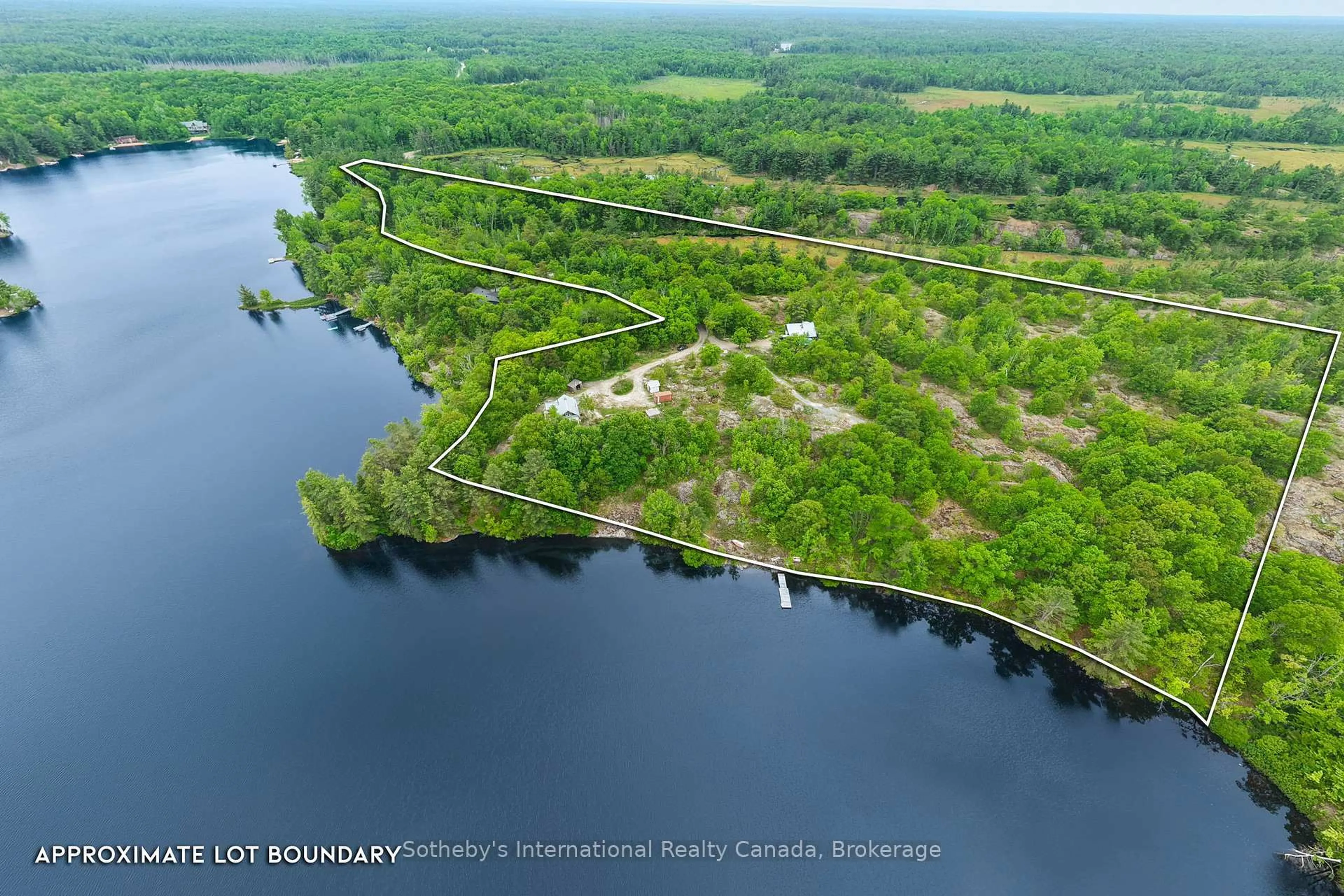 A pic from outside/outdoor area/front of a property/back of a property/a pic from drone, water/lake/river/ocean view for 166 MYERS LAKE Rd, Georgian Bay Ontario P0C 1H0