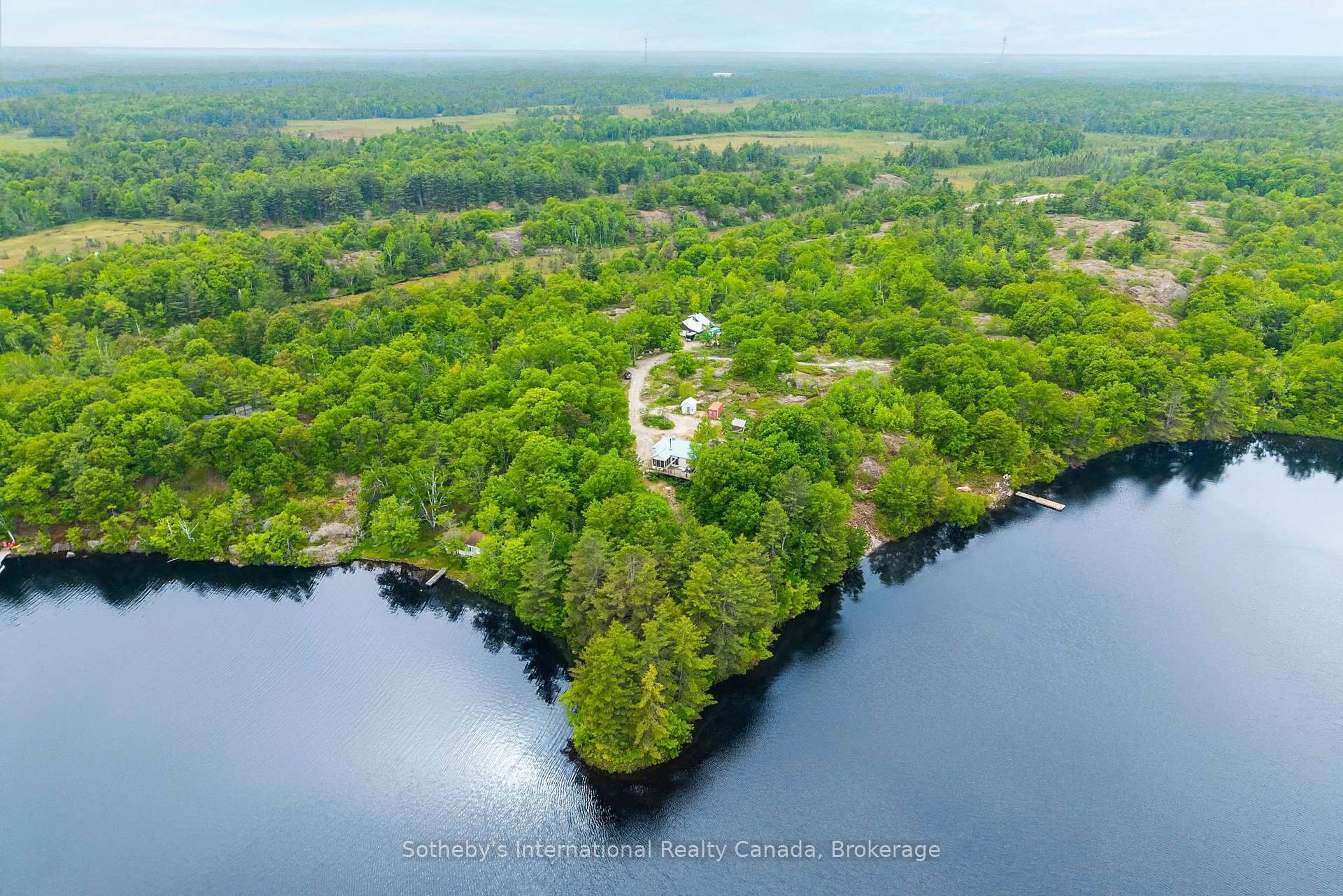 A pic from outside/outdoor area/front of a property/back of a property/a pic from drone, water/lake/river/ocean view for 166 MYERS LAKE Rd, Georgian Bay Ontario P0C 1H0