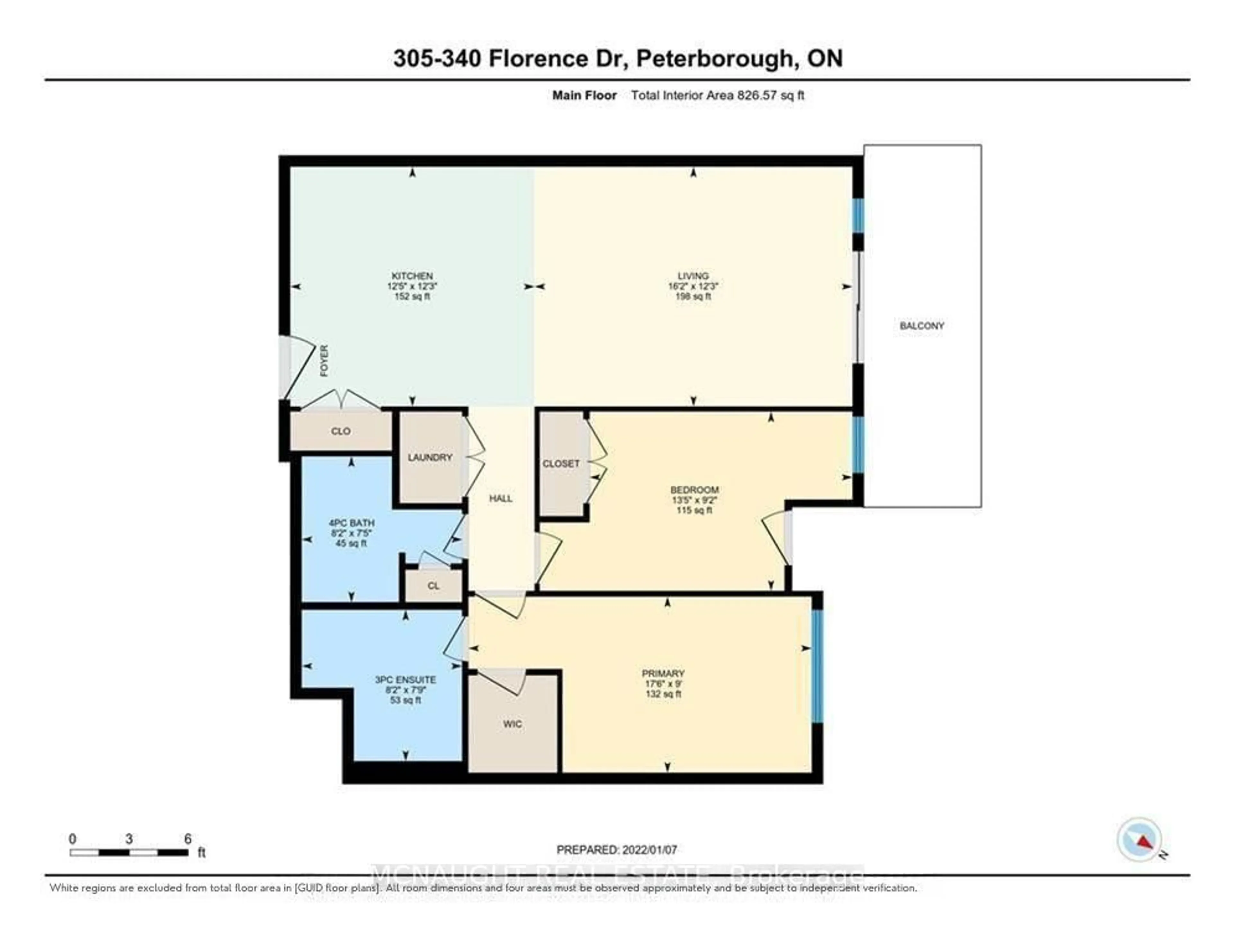 Floor plan for 340 Florence Dr #305, Peterborough Ontario K9J 6X4
