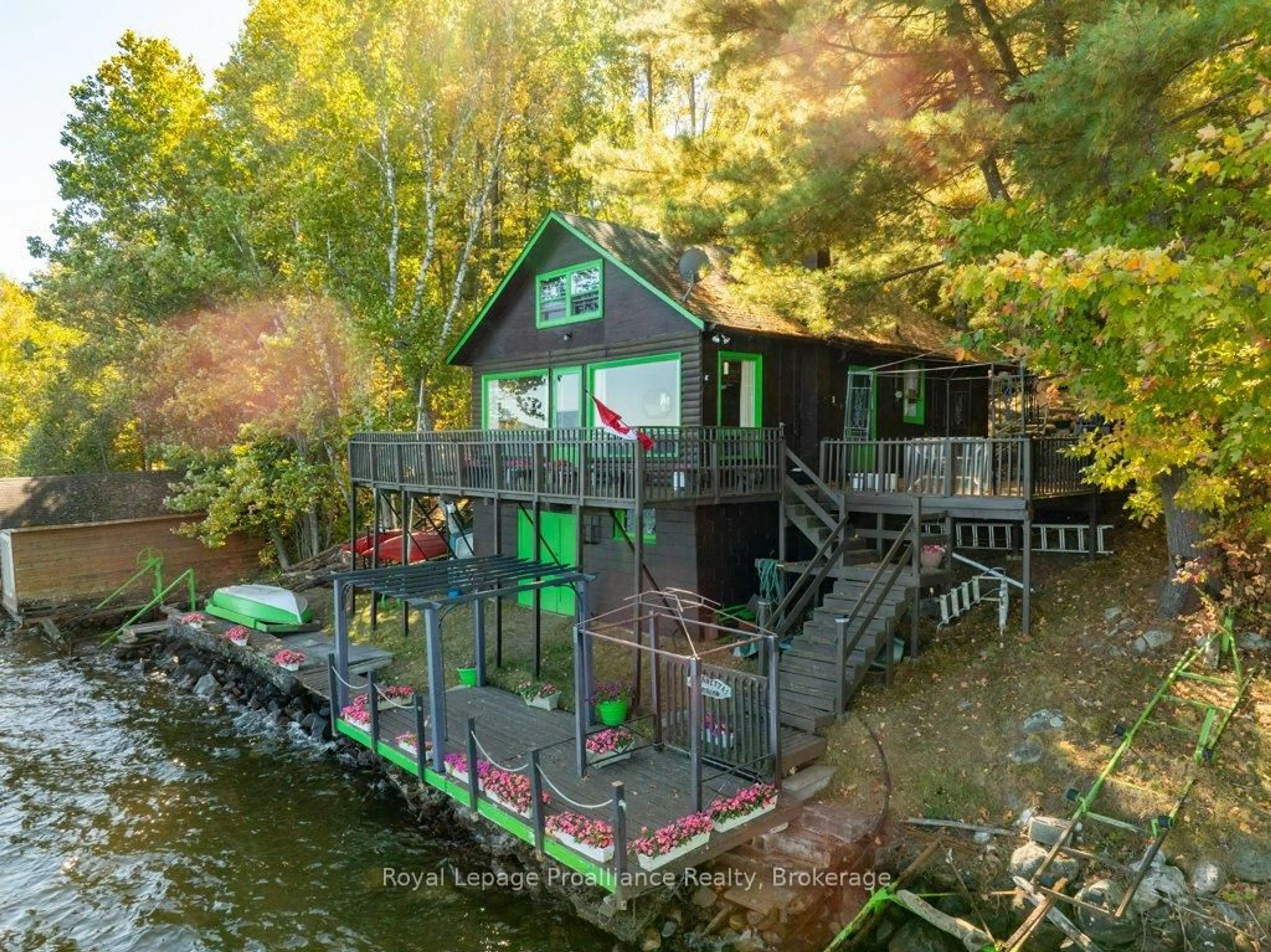 A pic from outside/outdoor area/front of a property/back of a property/a pic from drone, water/lake/river/ocean view for 103 North Mazinaw Rd, Cloyne Ontario K0H 1K0