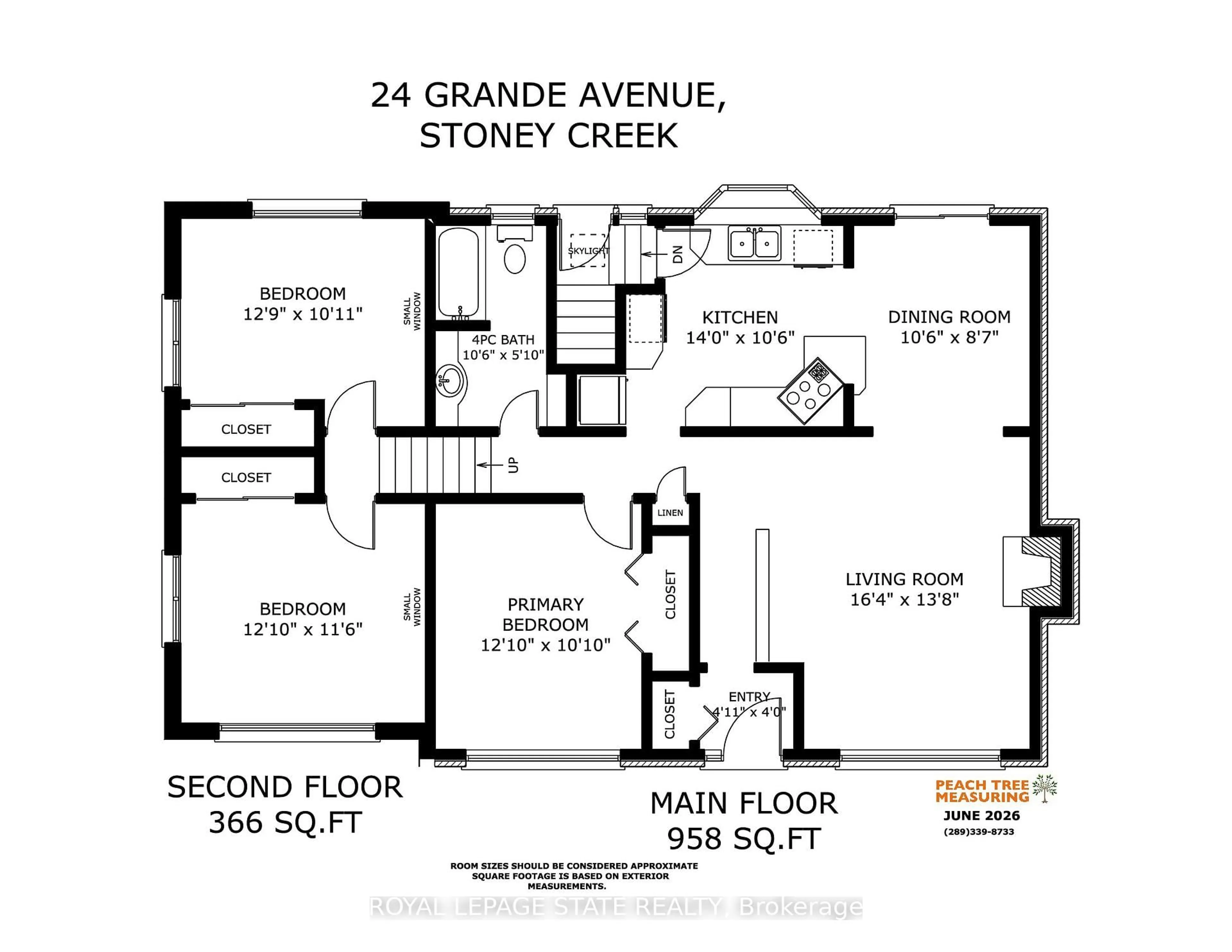 Floor plan for 24 Grande Ave, Hamilton Ontario L8G 2E1