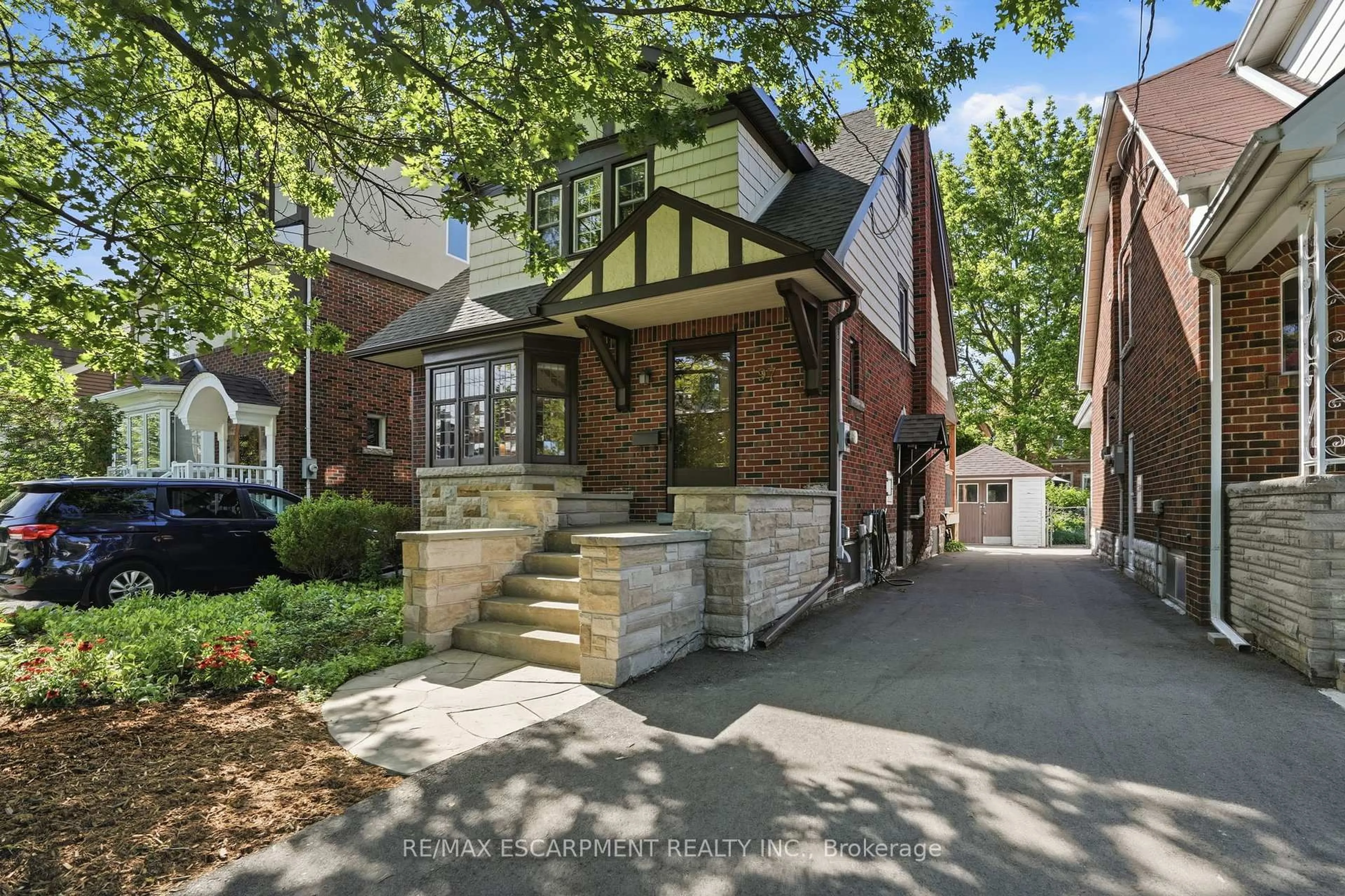 Home with brick exterior material, street for 97 Cline Ave, Hamilton Ontario L8S 3Z5