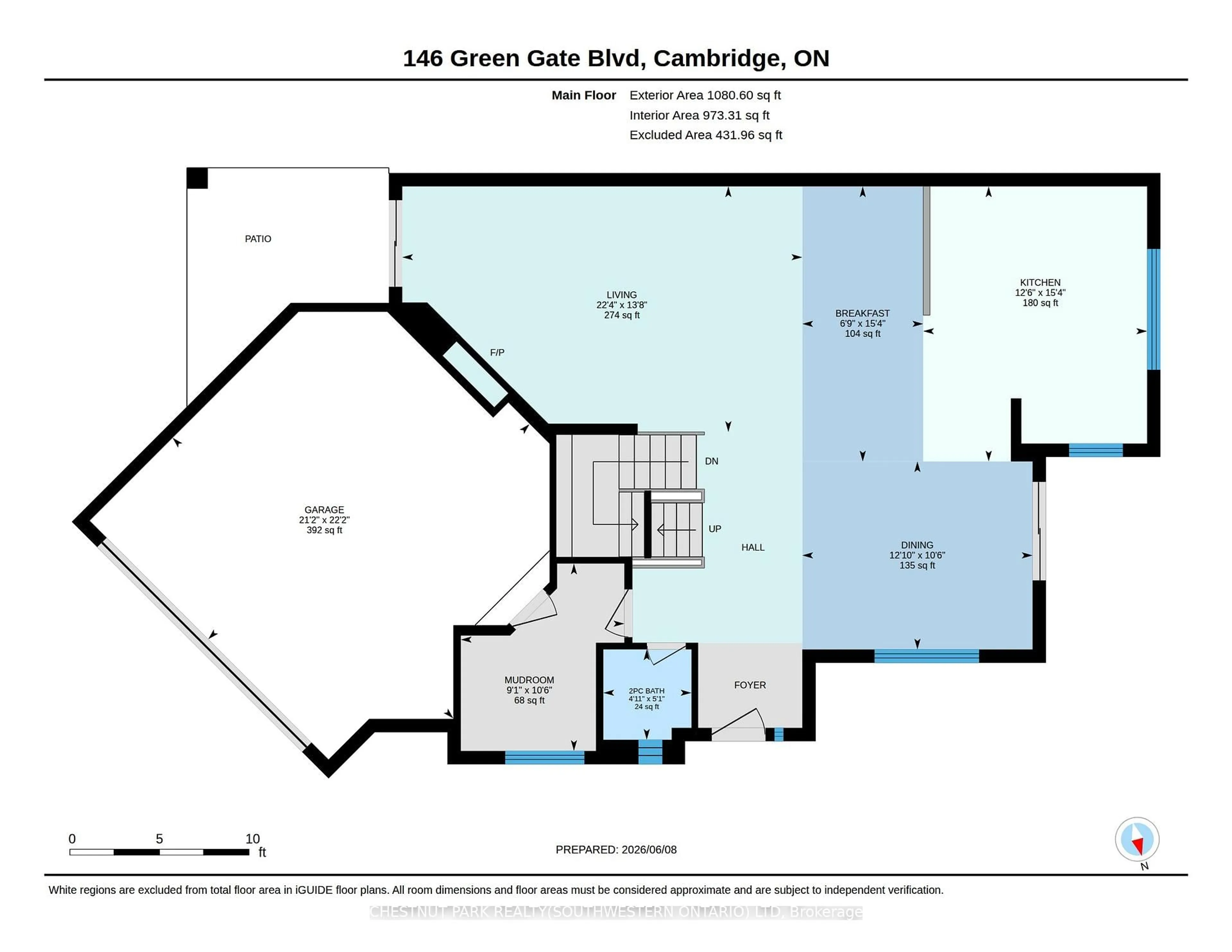 Floor plan for 146 Green Gate Blvd, Cambridge Ontario N1T 0C6