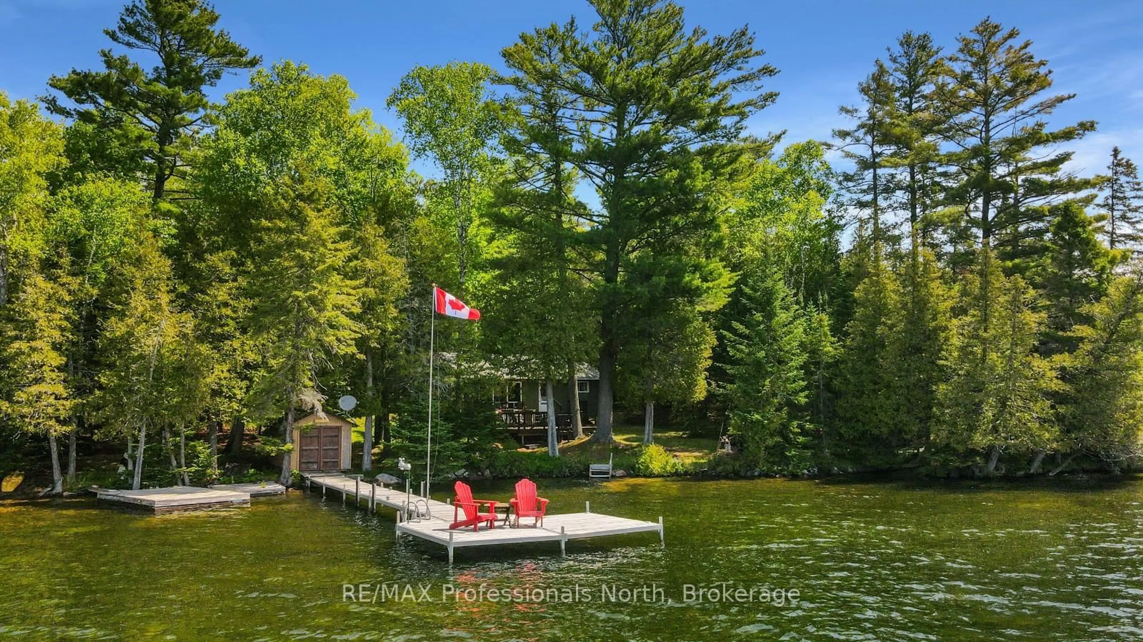 A pic from outside/outdoor area/front of a property/back of a property/a pic from drone, water/lake/river/ocean view for 1275 Quartz Lane, Highlands East Ontario K0M 1R0