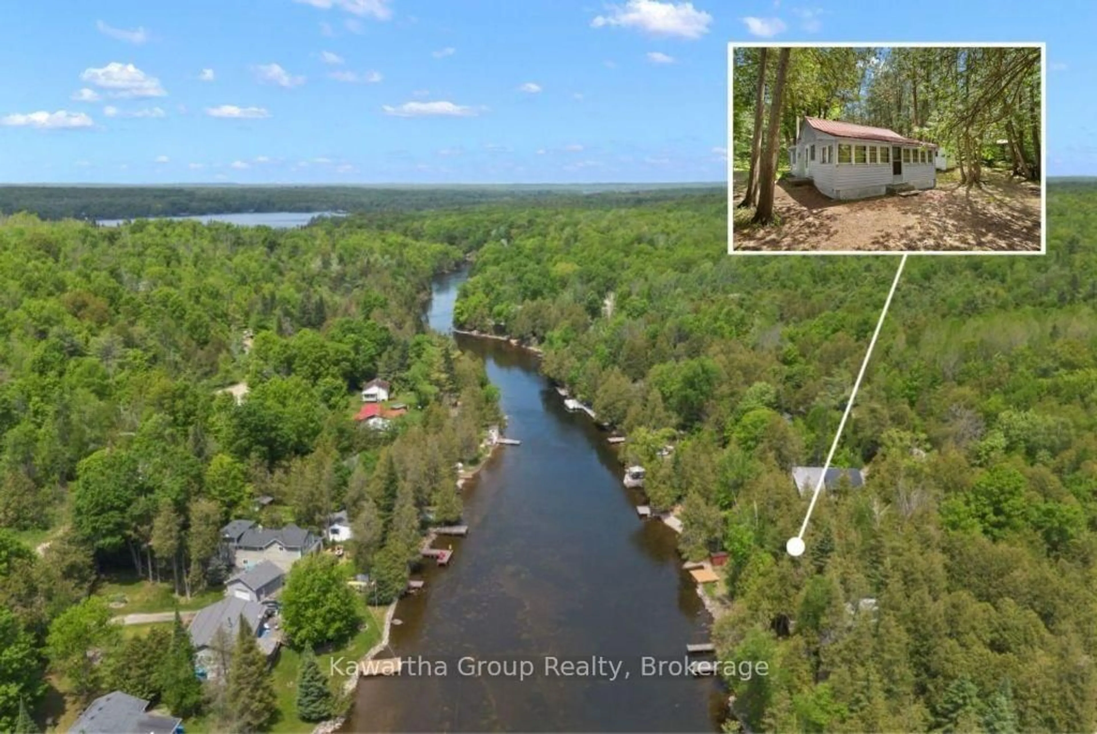 A pic from outside/outdoor area/front of a property/back of a property/a pic from drone, water/lake/river/ocean view for 122 Shadow Lake Rd 28 Rd, Kawartha Lakes Ontario K0M 1K0