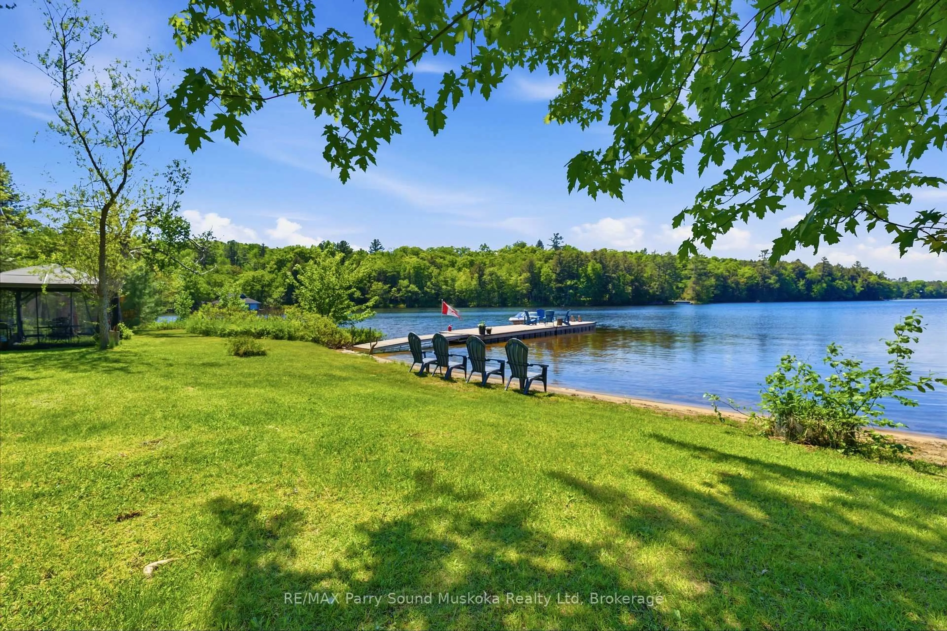Patio, water/lake/river/ocean view for 15 Elsasser Rd, Seguin Ontario P2A 2W8