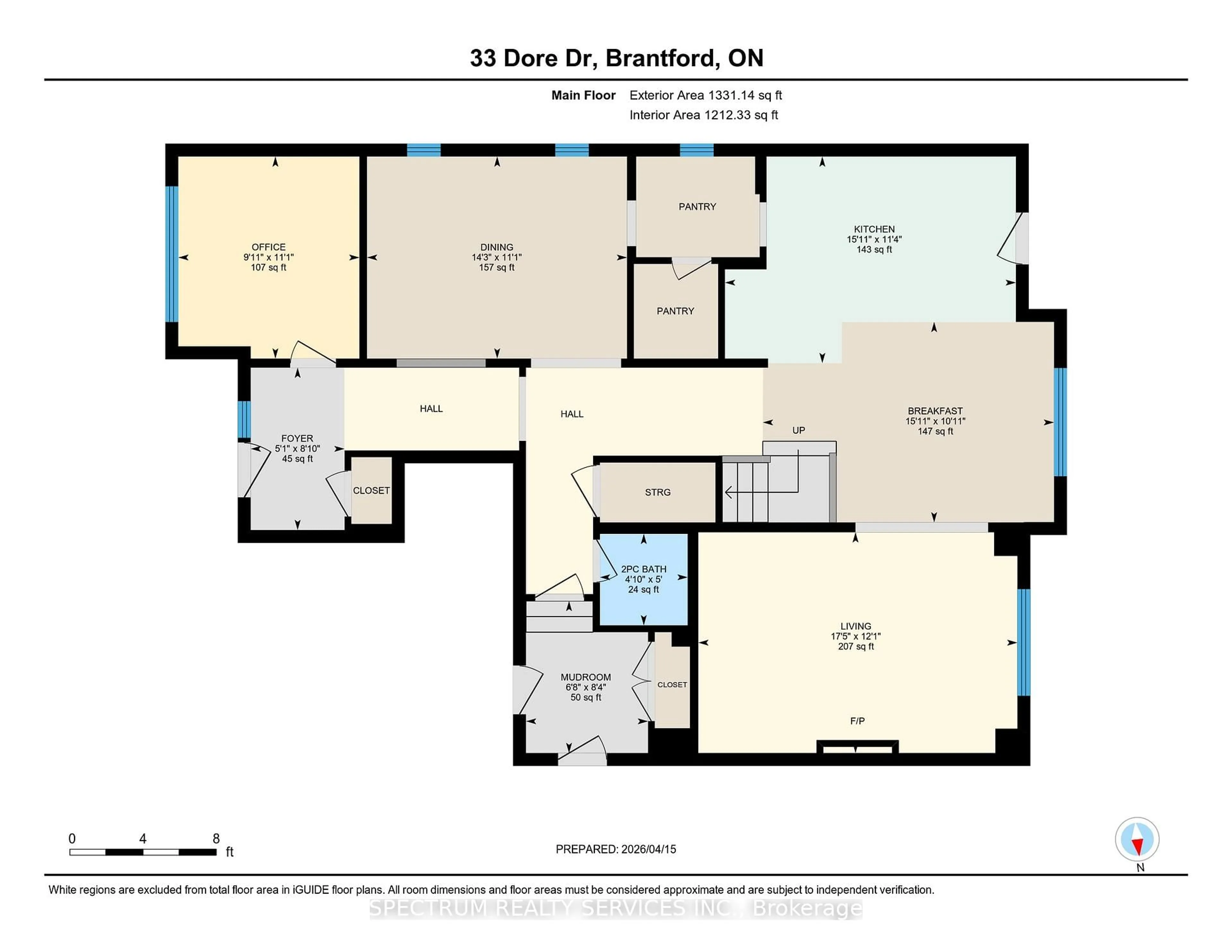 Floor plan for 33 Dore Dr, Brantford Ontario N3T 0X8