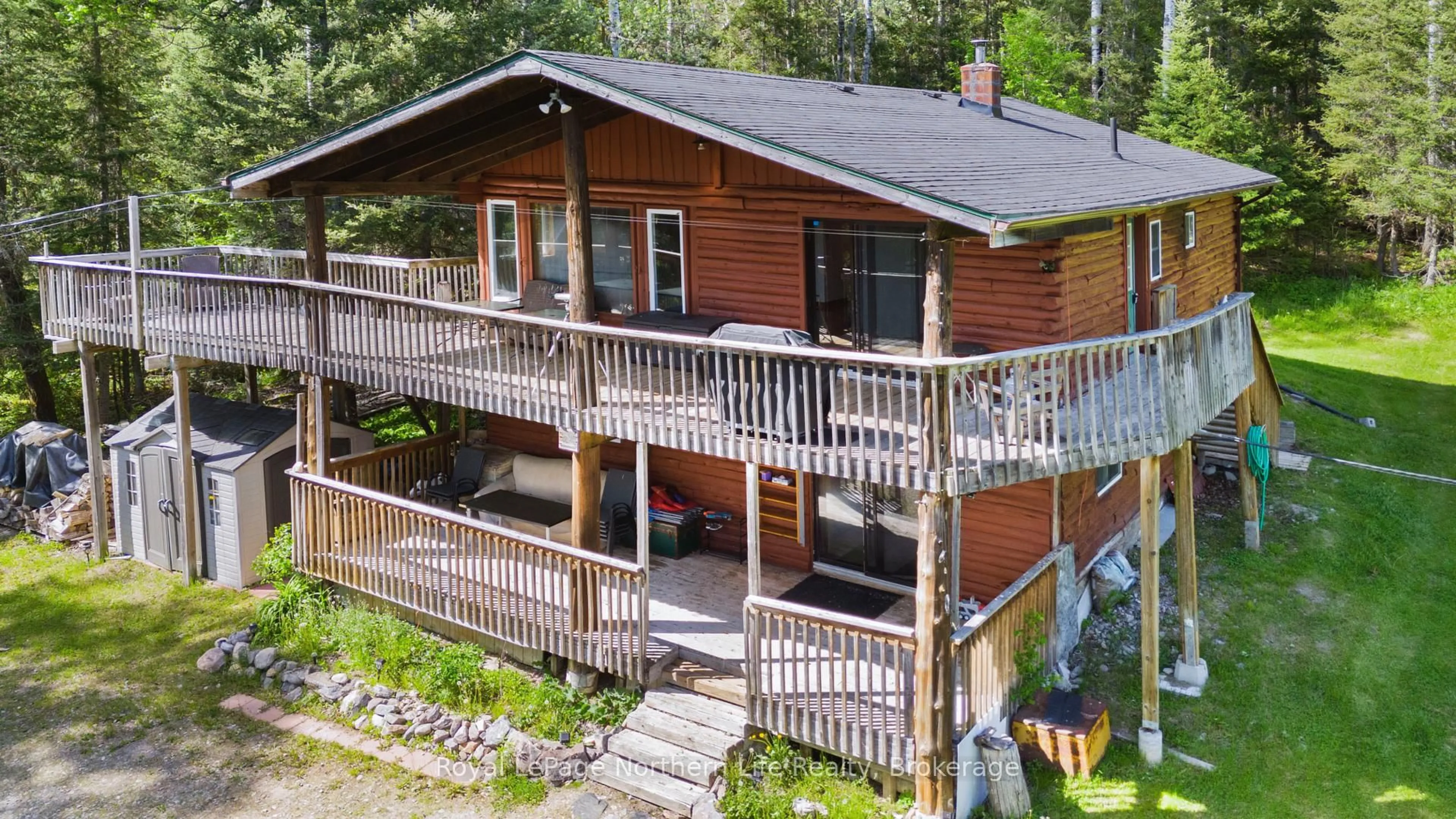 A pic from outside/outdoor area/front of a property/back of a property/a pic from drone, unknown for 4360 Highway 522, Nipissing Ontario P0H 1J0