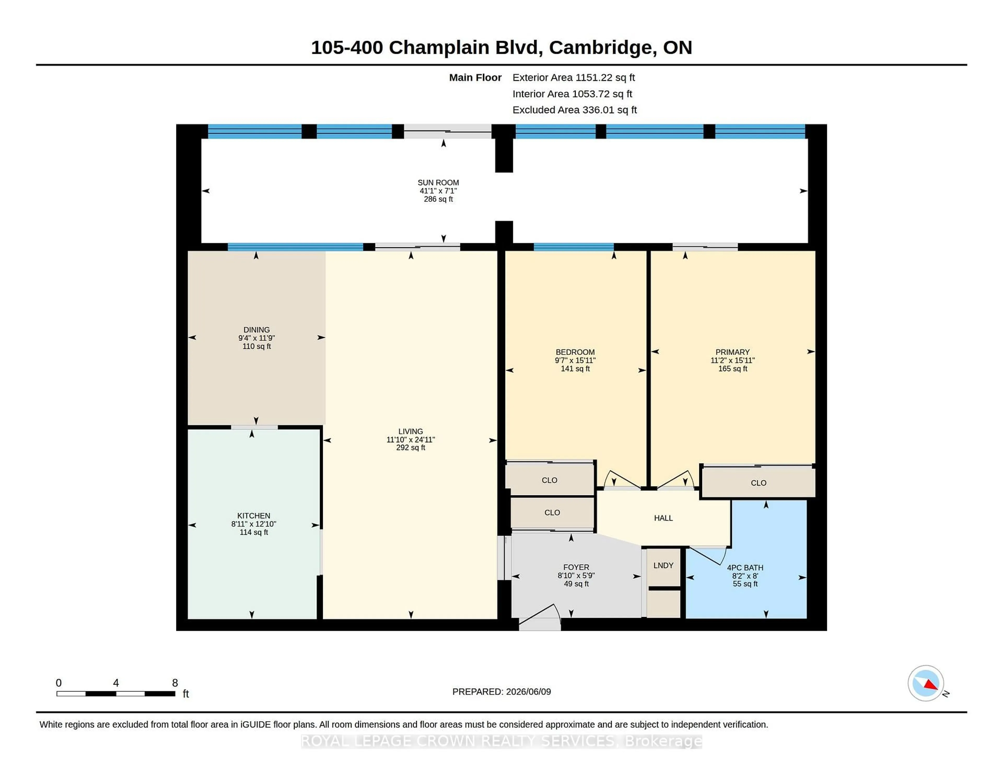 Floor plan for 400 Champlain Blvd #105, Cambridge Ontario N1R 7J6