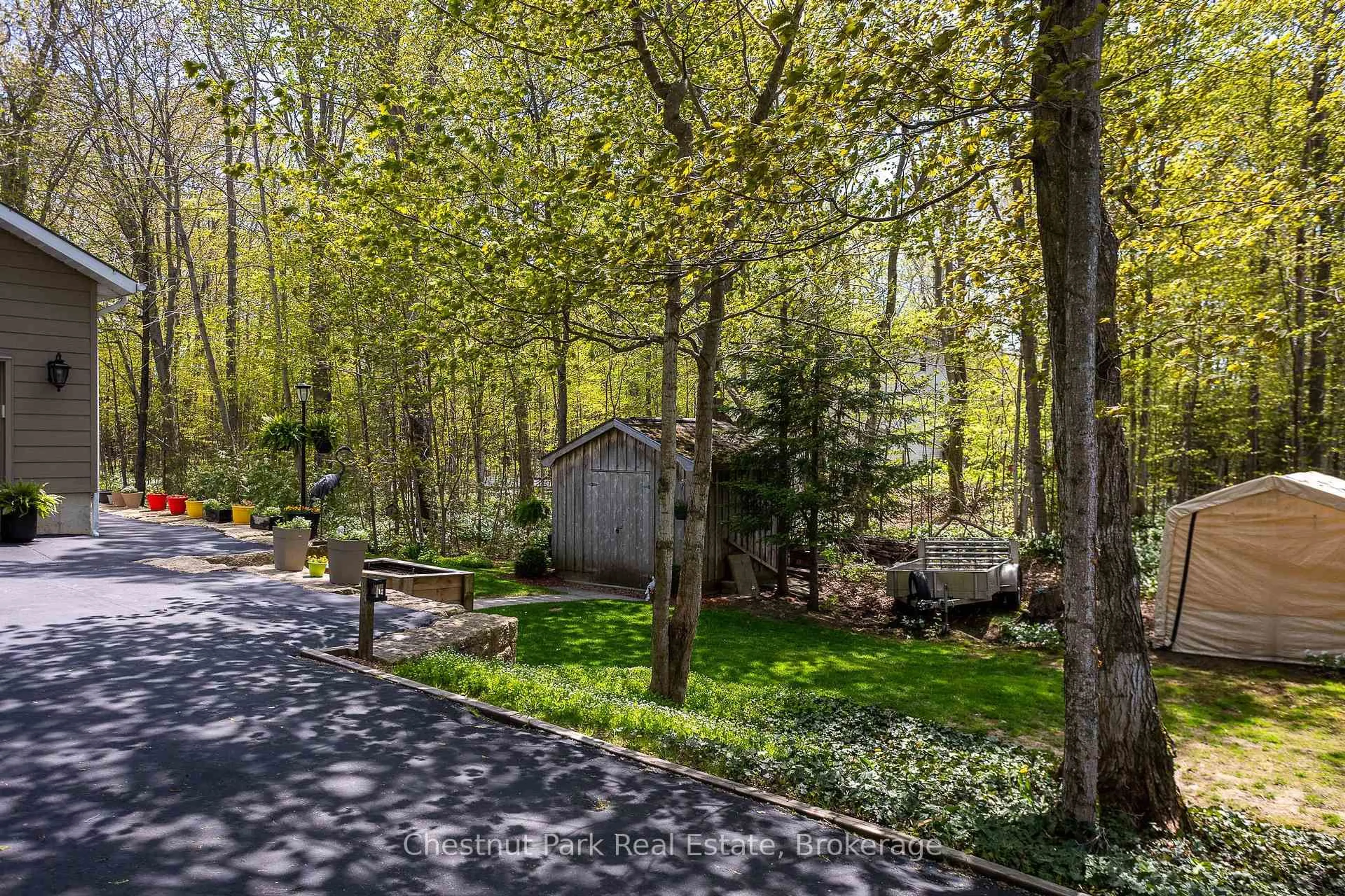 Patio, forest/trees view for 64 Maple Golf Cres, Northern Bruce Peninsula Ontario N0H 2R0