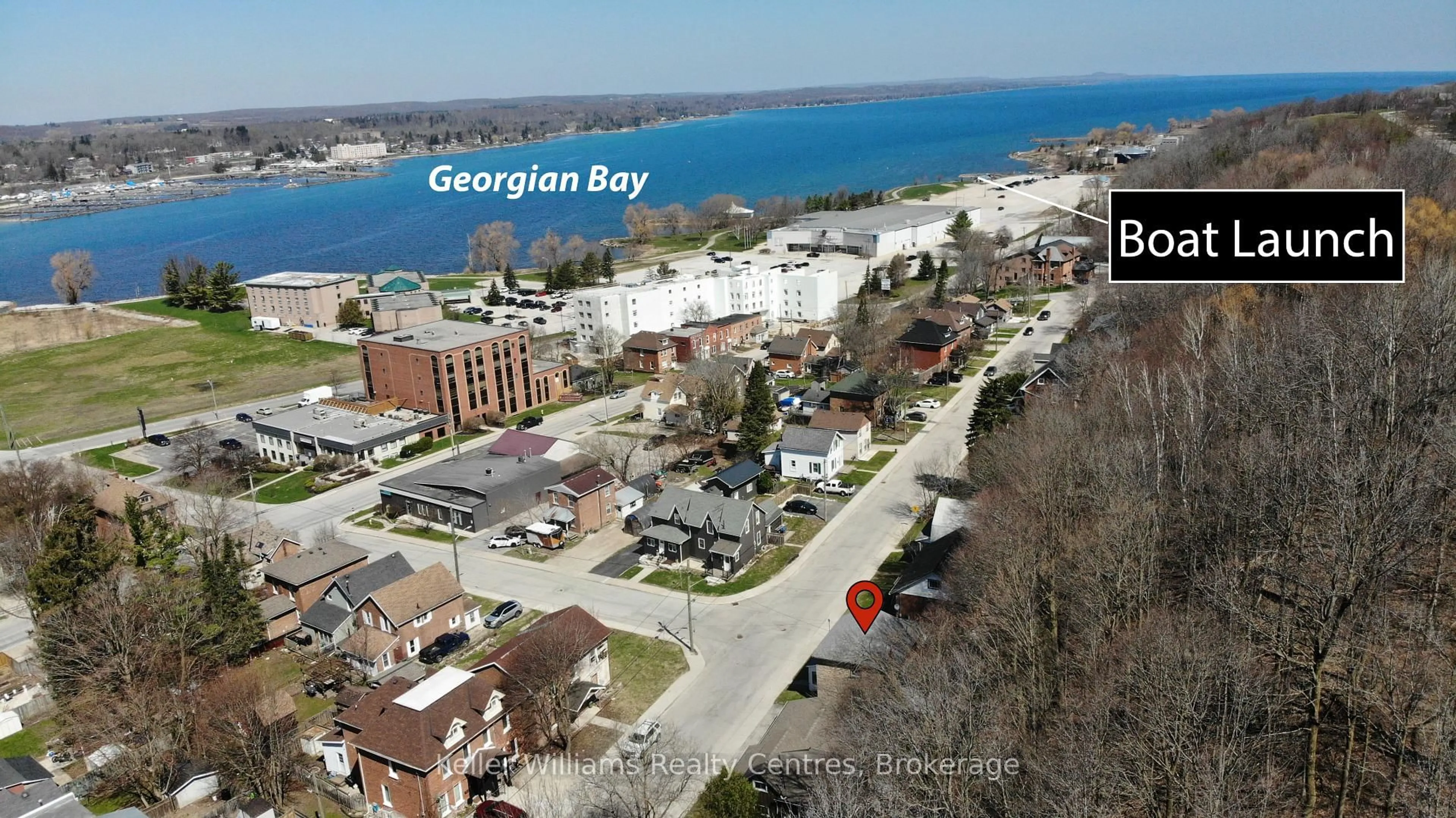 A pic from outside/outdoor area/front of a property/back of a property/a pic from drone, water/lake/river/ocean view for 1671 4th Ave, Owen Sound Ontario N4K 2R1
