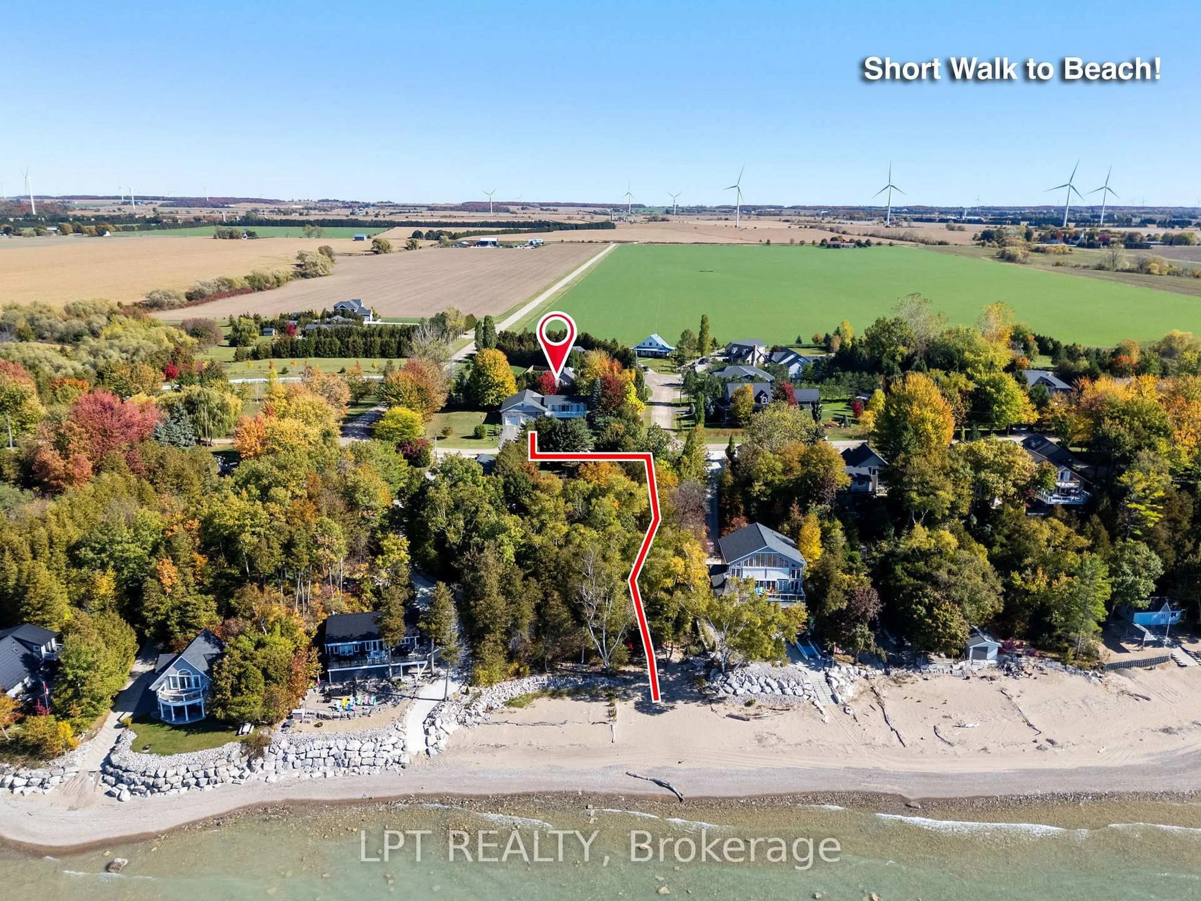 A pic from outside/outdoor area/front of a property/back of a property/a pic from drone, water/lake/river/ocean view for 33810 Darryl Crt, Bluewater Ontario N0M 2T0