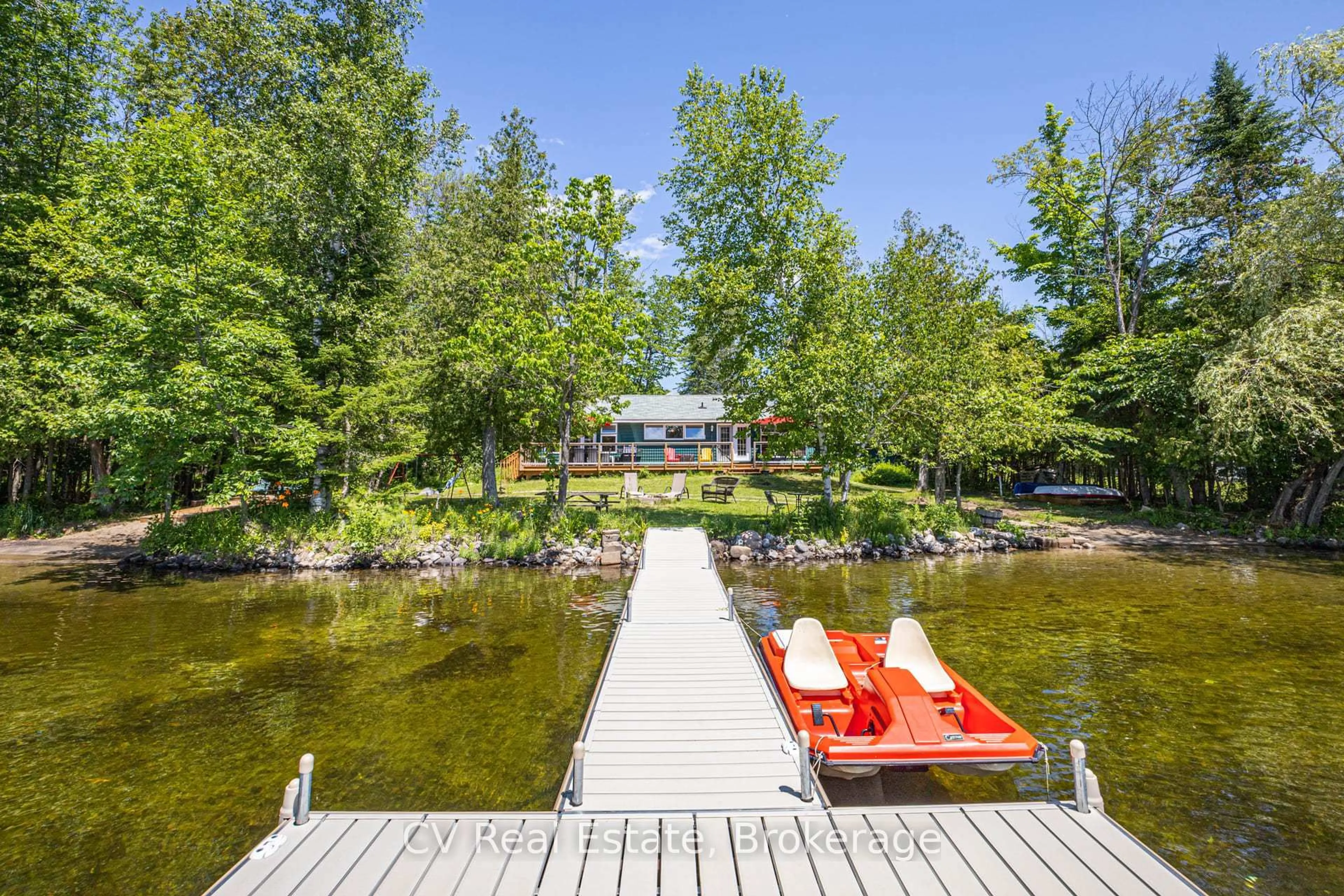 Patio, water/lake/river/ocean view for 1303 Shuyler's Island Rd, Minden Hills Ontario K0M 2K0