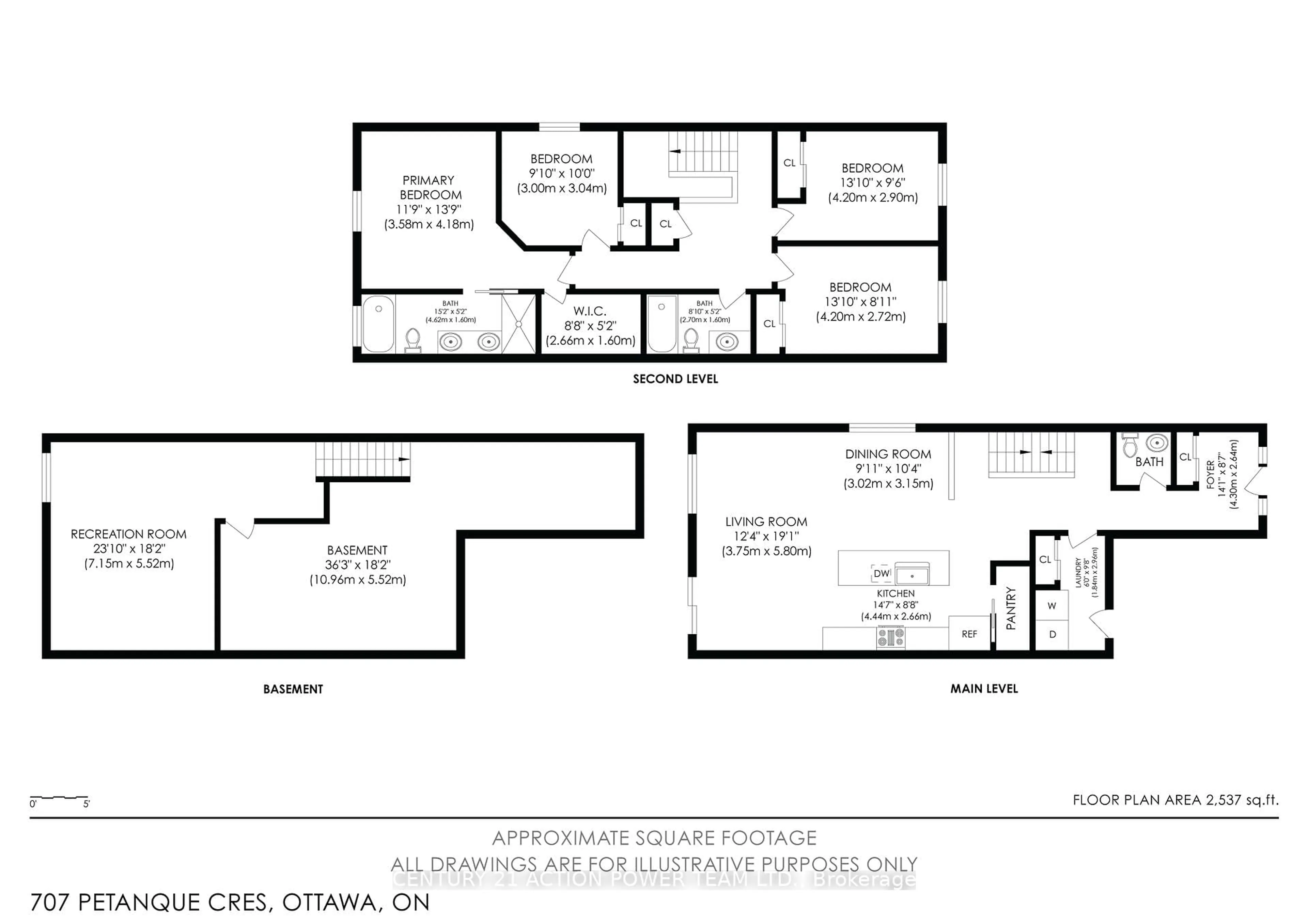 Floor plan for 707 PETANQUE Cres, Orleans Ontario K4A 3Y6