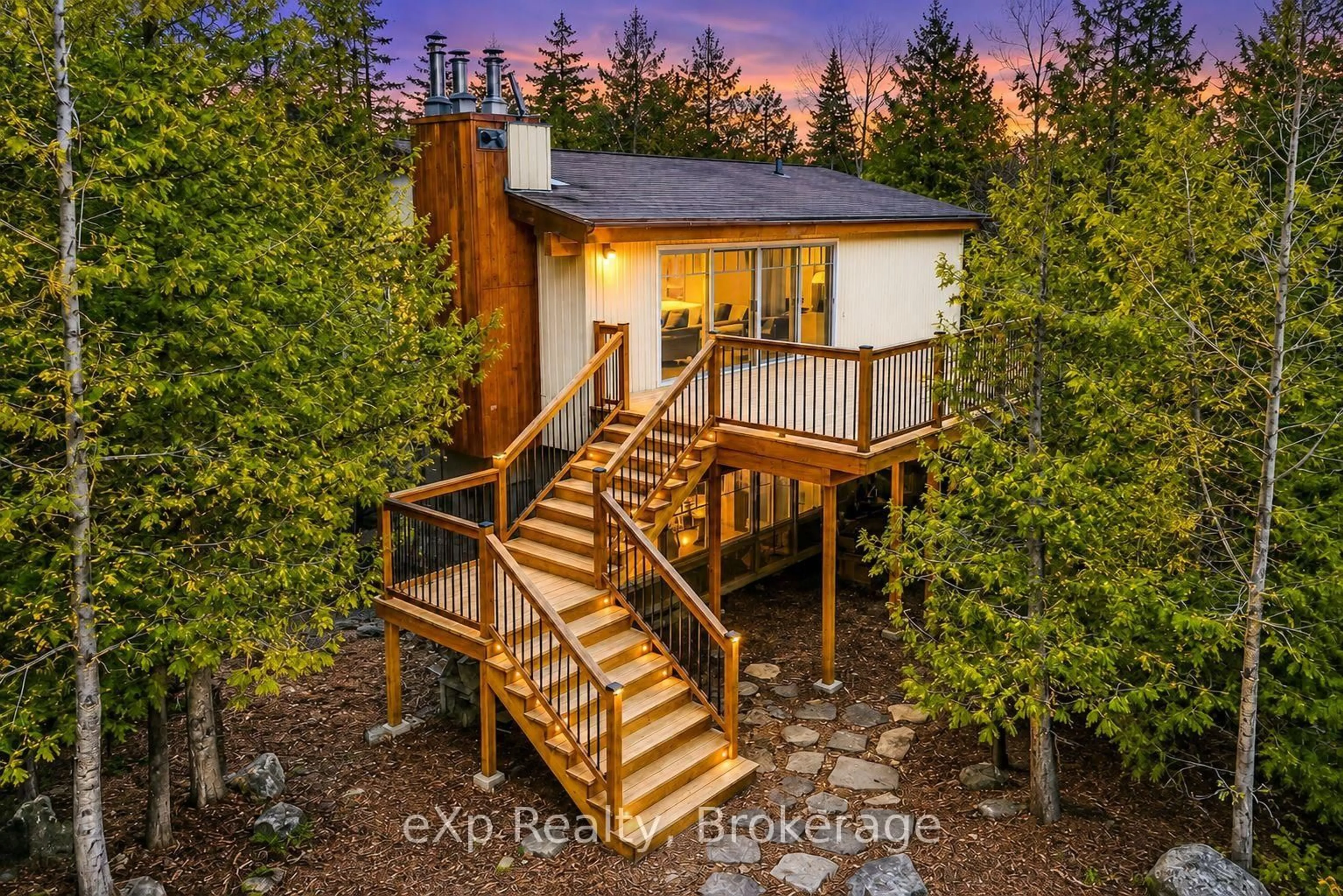 A pic from outside/outdoor area/front of a property/back of a property/a pic from drone, forest/trees view for 26 Elgin St, Northern Bruce Peninsula Ontario N0H 2R0