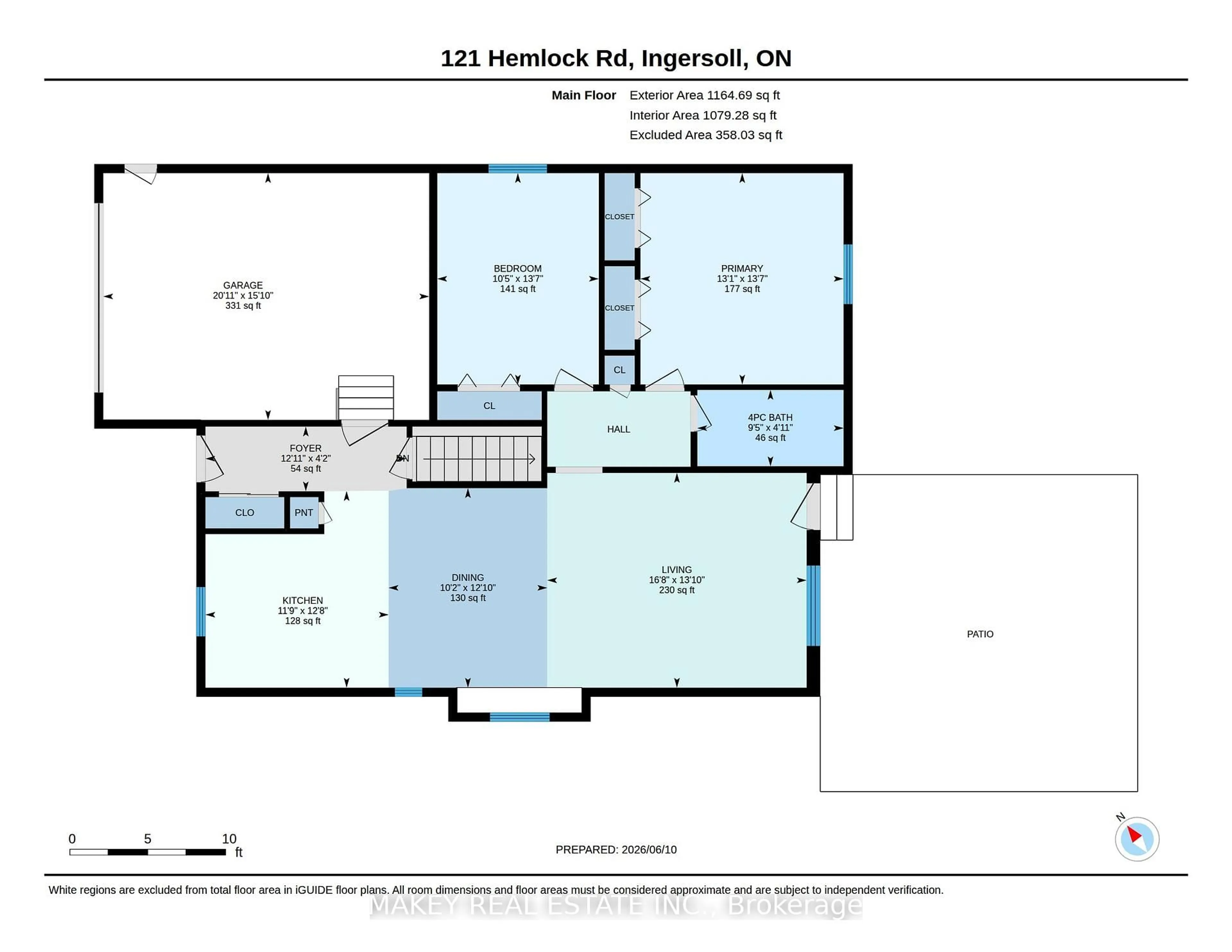 Floor plan for 121 Hemlock Rd, Ingersoll Ontario N5C 3Z4