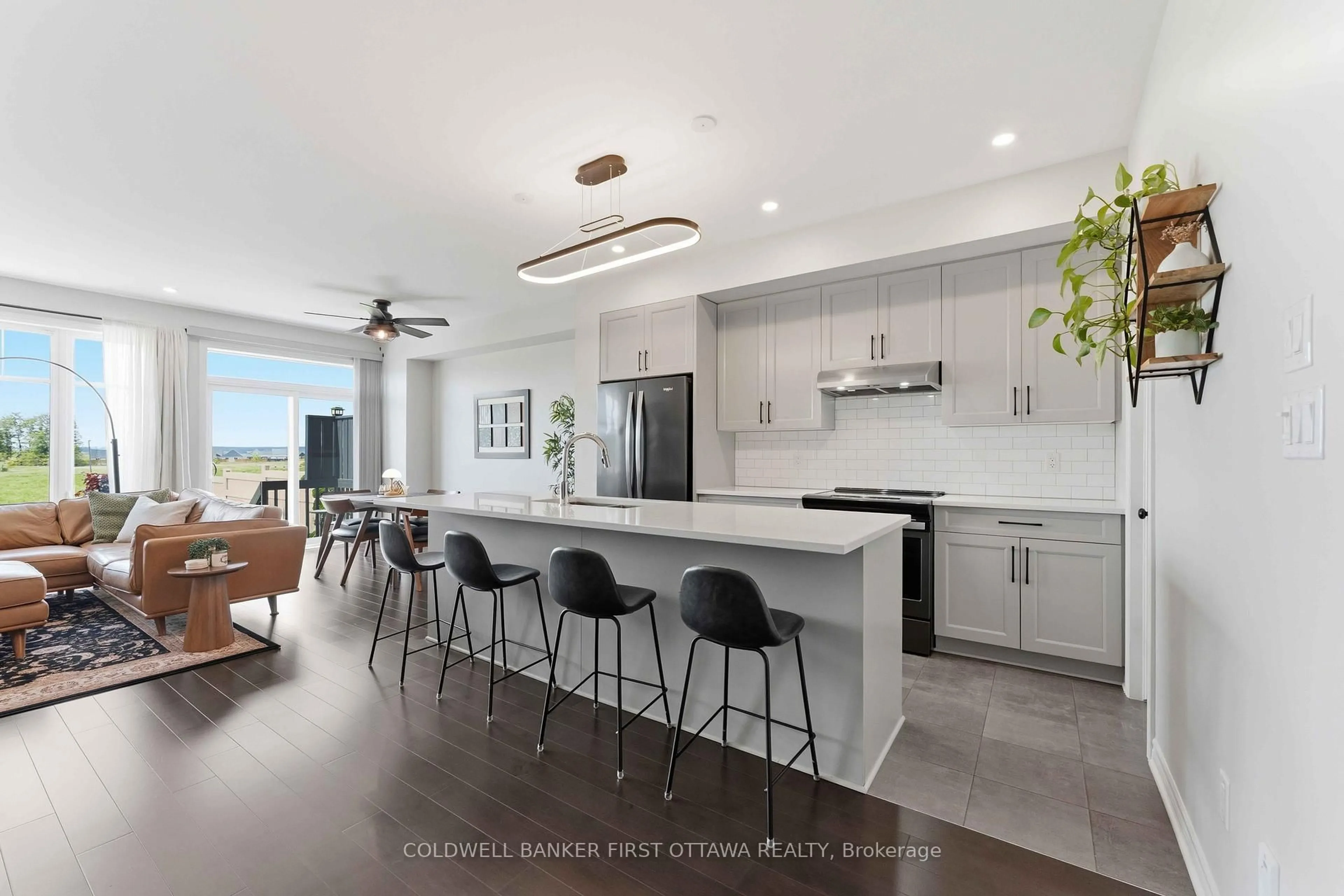 Open concept kitchen, ceramic/tile floor for 369 Mishawashkode St, Orleans Ontario K4A 1E9