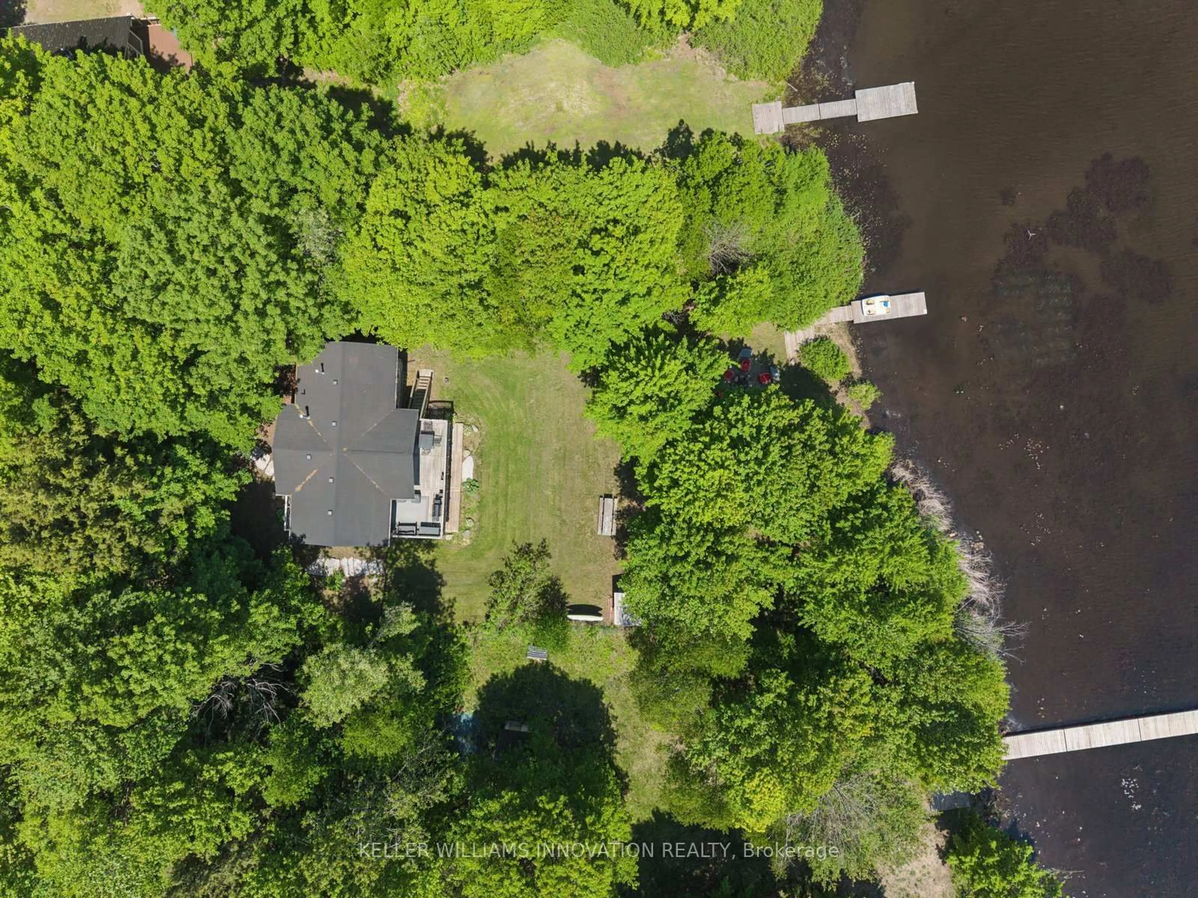 A pic from outside/outdoor area/front of a property/back of a property/a pic from drone, water/lake/river/ocean view for 371 Skene Rd, Hastings Ontario K0L 1W0
