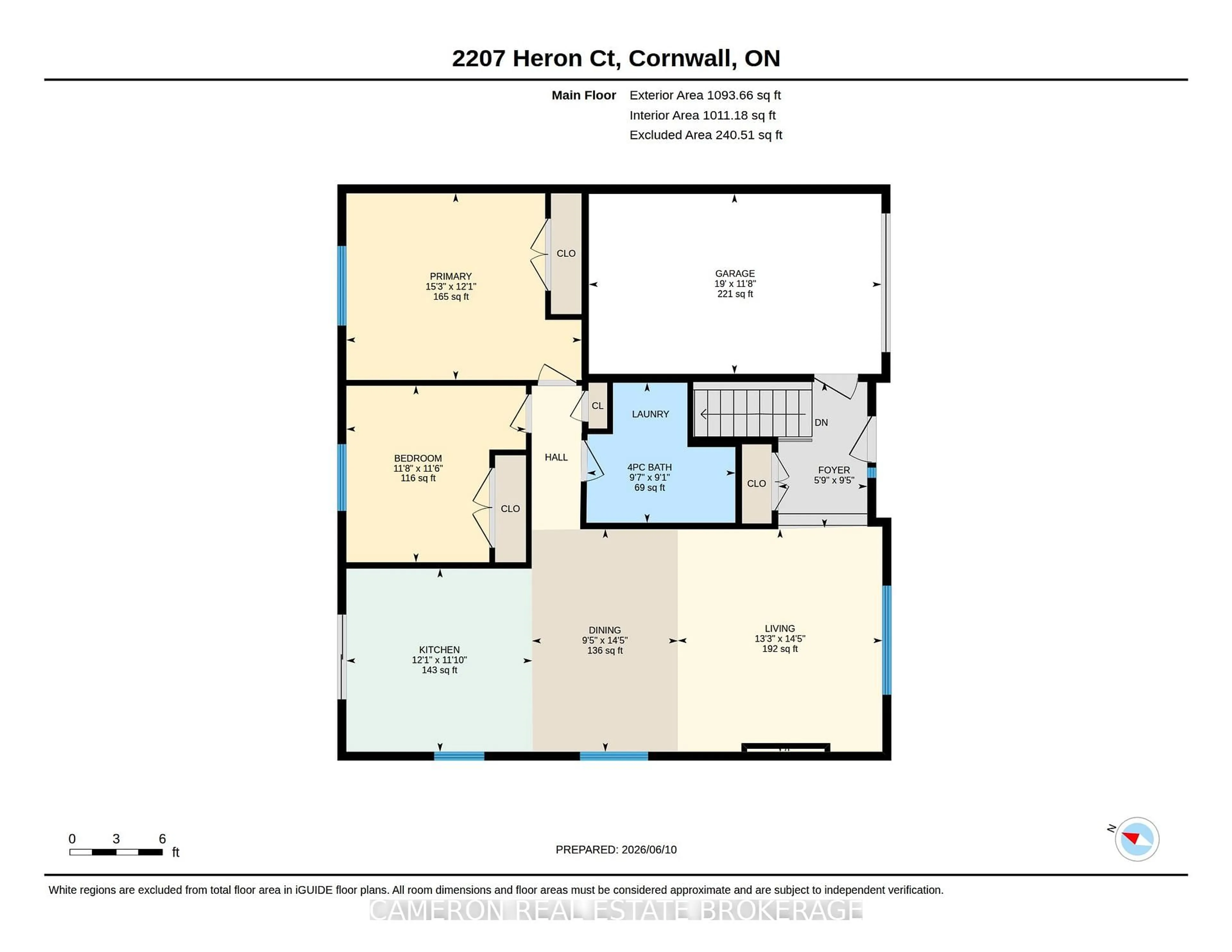 Floor plan for 2207 Heron Crt, Cornwall Ontario K6H 7P5