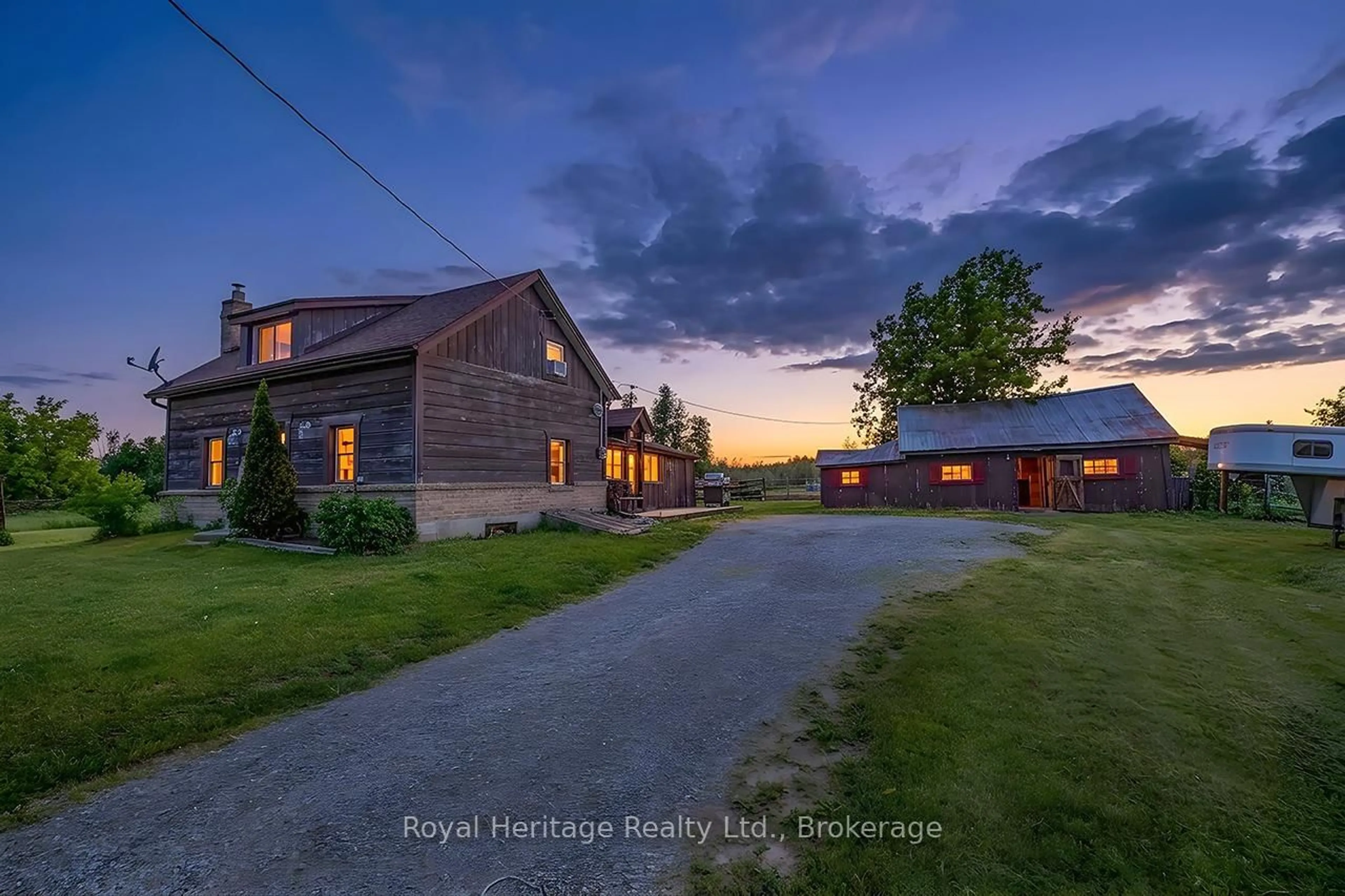 A pic from outside/outdoor area/front of a property/back of a property/a pic from drone, street for 303 Four Points Rd, Kawartha Lakes Ontario K0L 1M0