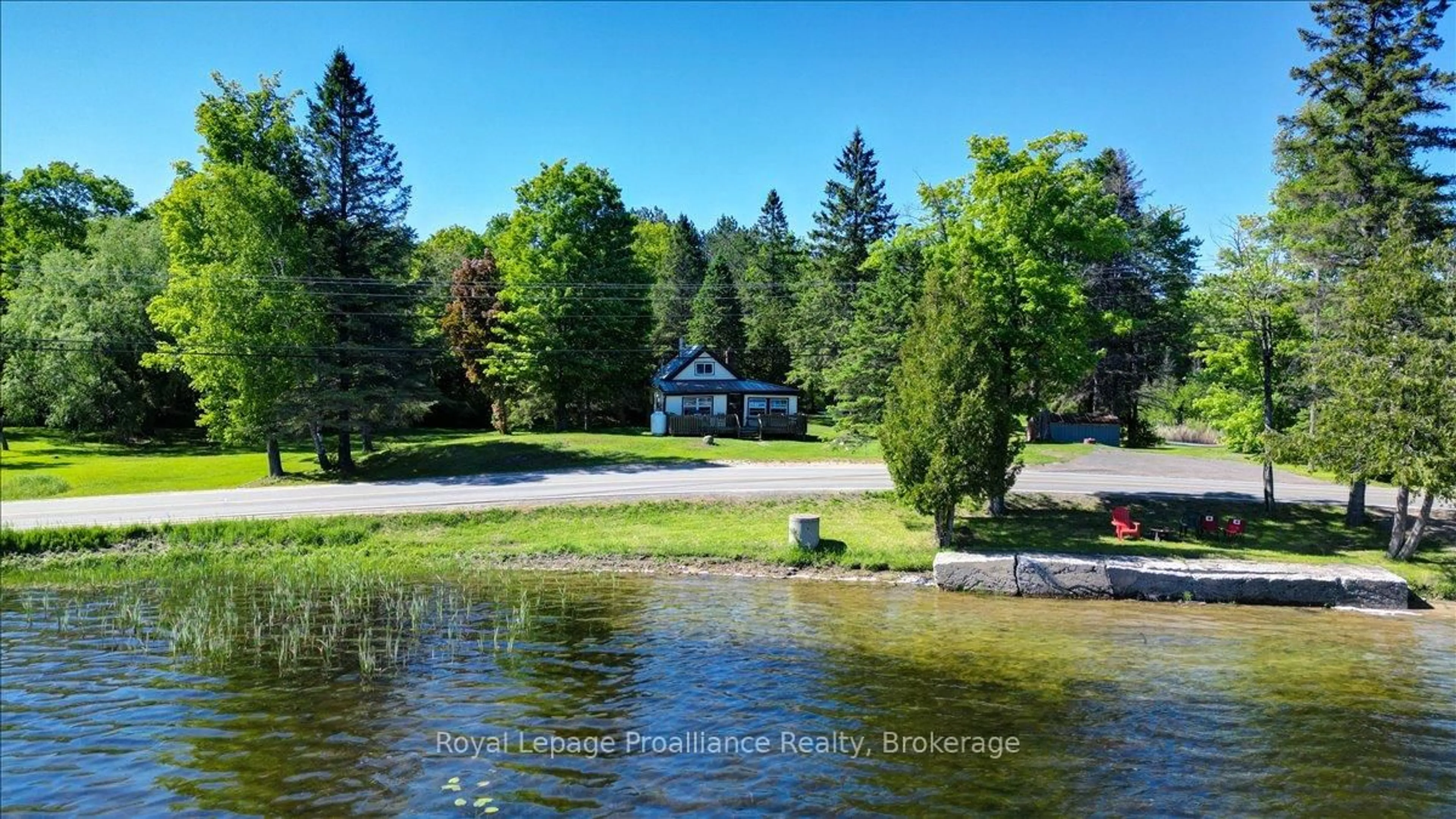 A pic from outside/outdoor area/front of a property/back of a property/a pic from drone, water/lake/river/ocean view for 348 Steenburg Lake Rd, Hastings Ontario K0L 1W0