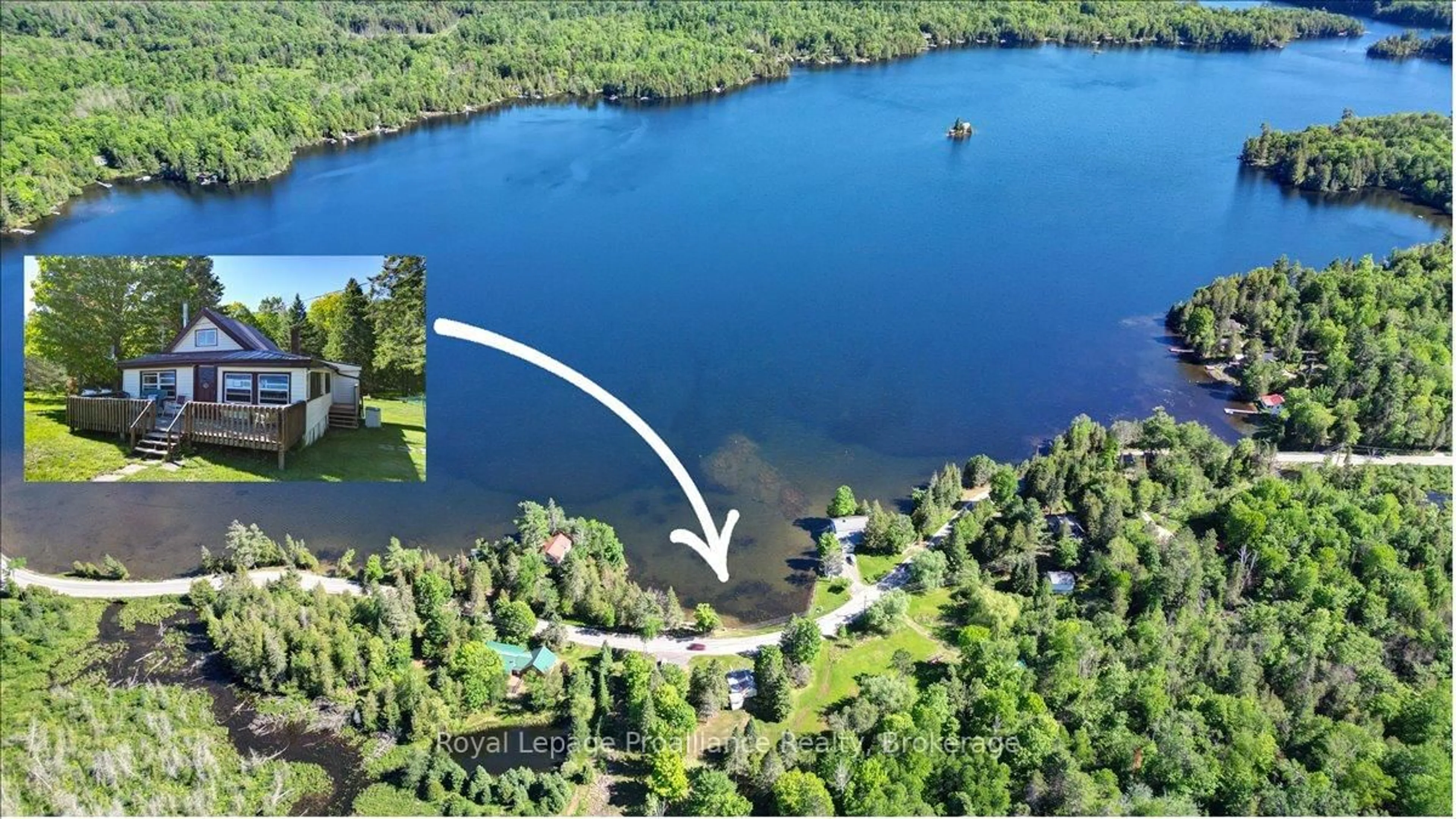 A pic from outside/outdoor area/front of a property/back of a property/a pic from drone, water/lake/river/ocean view for 348 Steenburg Lake Rd, Hastings Ontario K0L 1W0