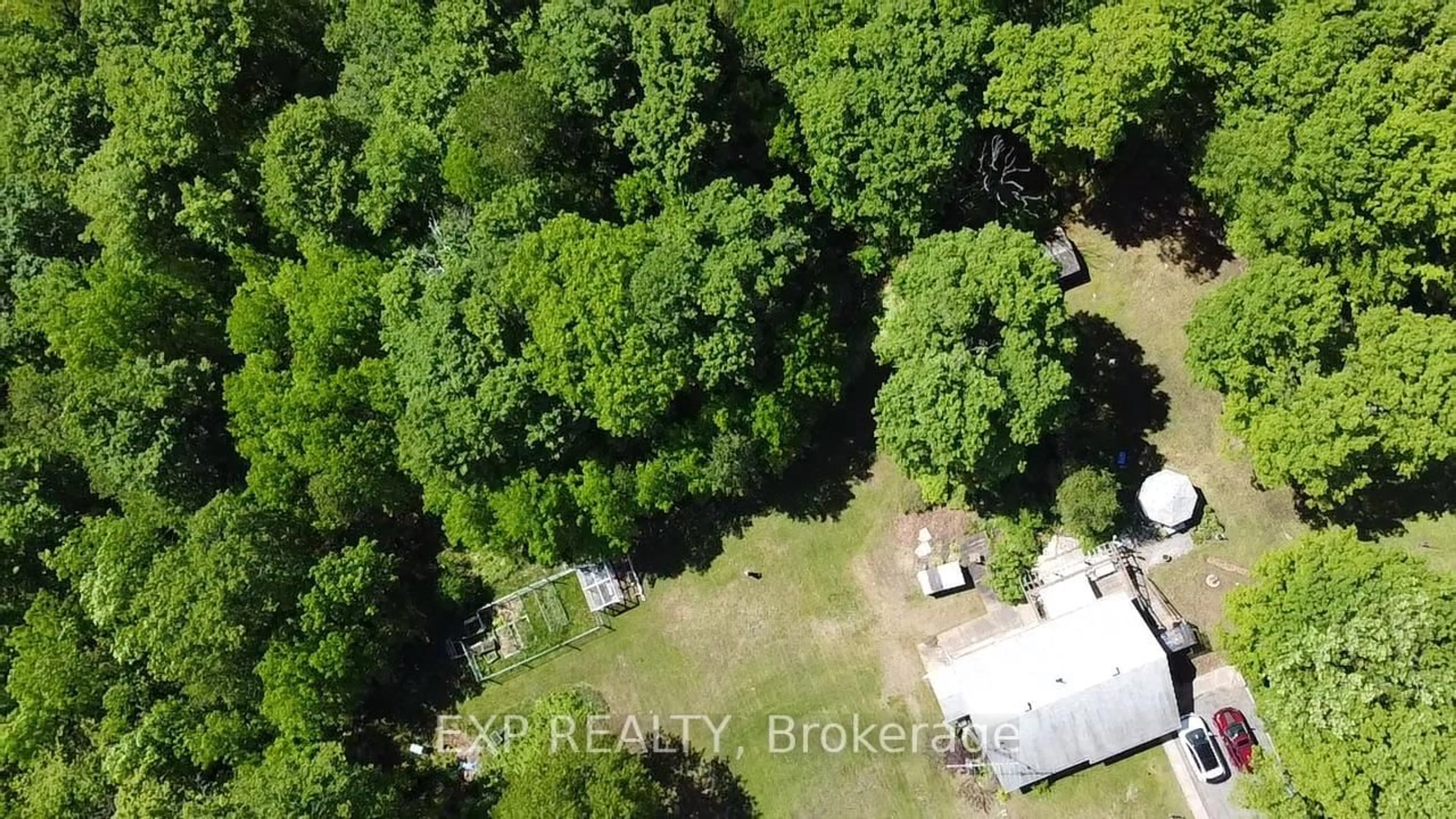 A pic from outside/outdoor area/front of a property/back of a property/a pic from drone, forest/trees view for 499 Centreview Rd, Combermere Ontario K0J 1L0