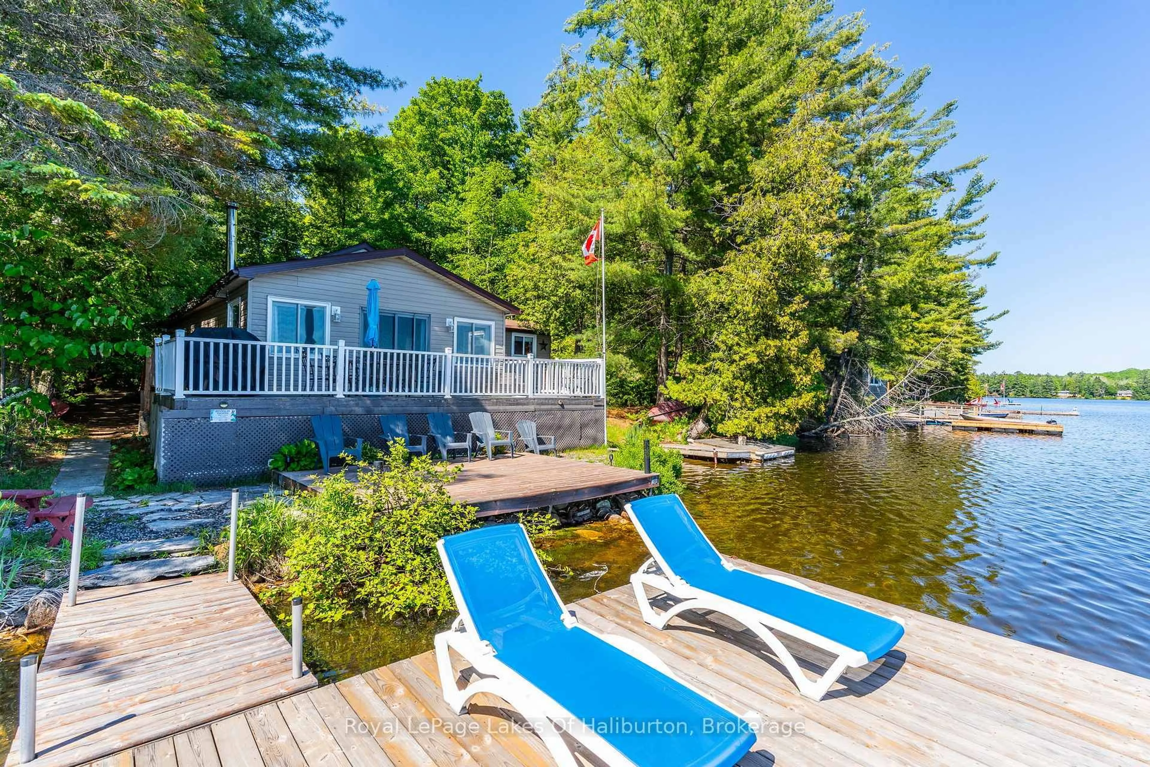 Patio, water/lake/river/ocean view for 1010 Pike Lane, Dysart et al Ontario K0M 1S0