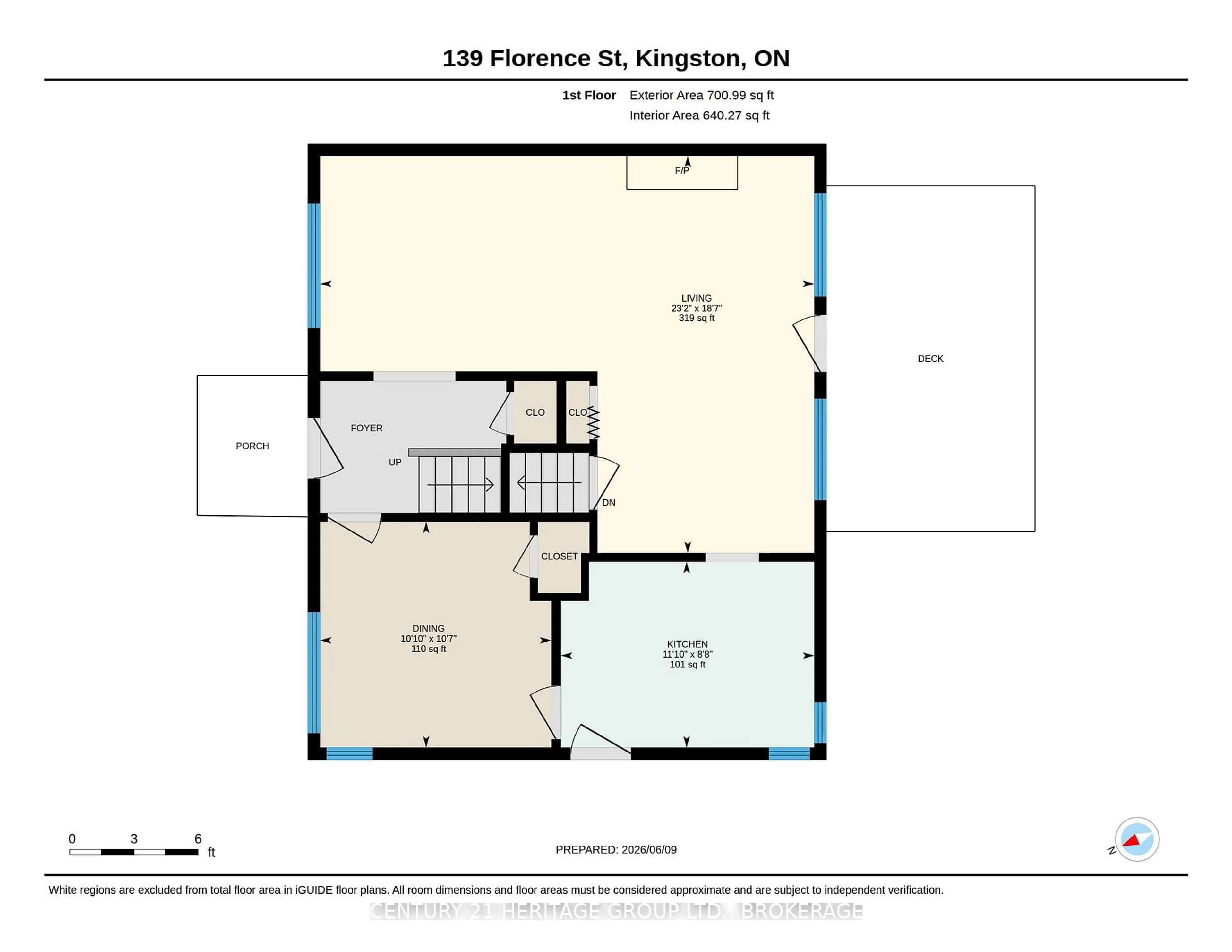 Floor plan for 139 Florence St, Kingston Ontario K7M 1Y7