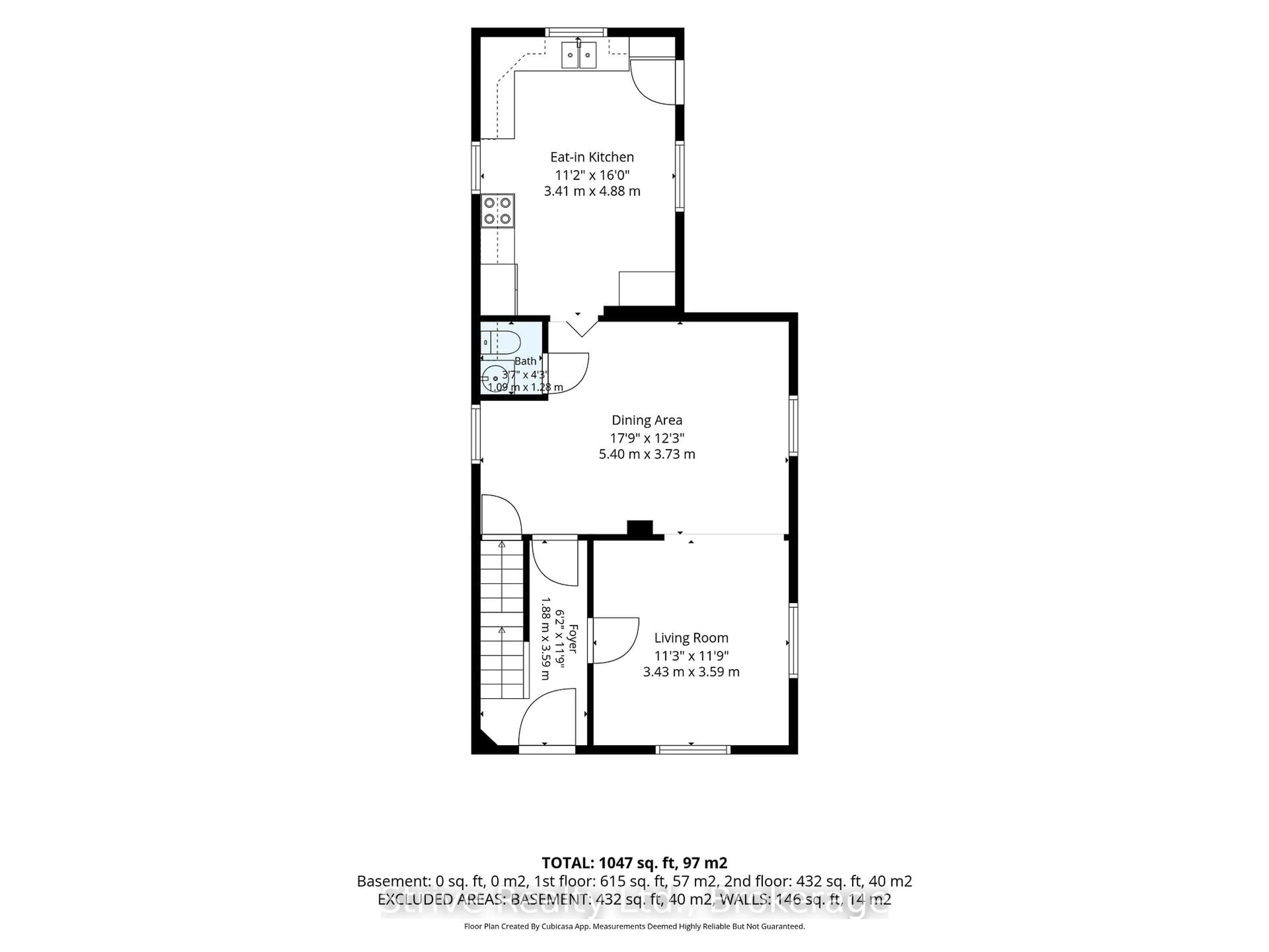 Floor plan for 158 Stuart St, Cobourg Ontario K9A 2Y2