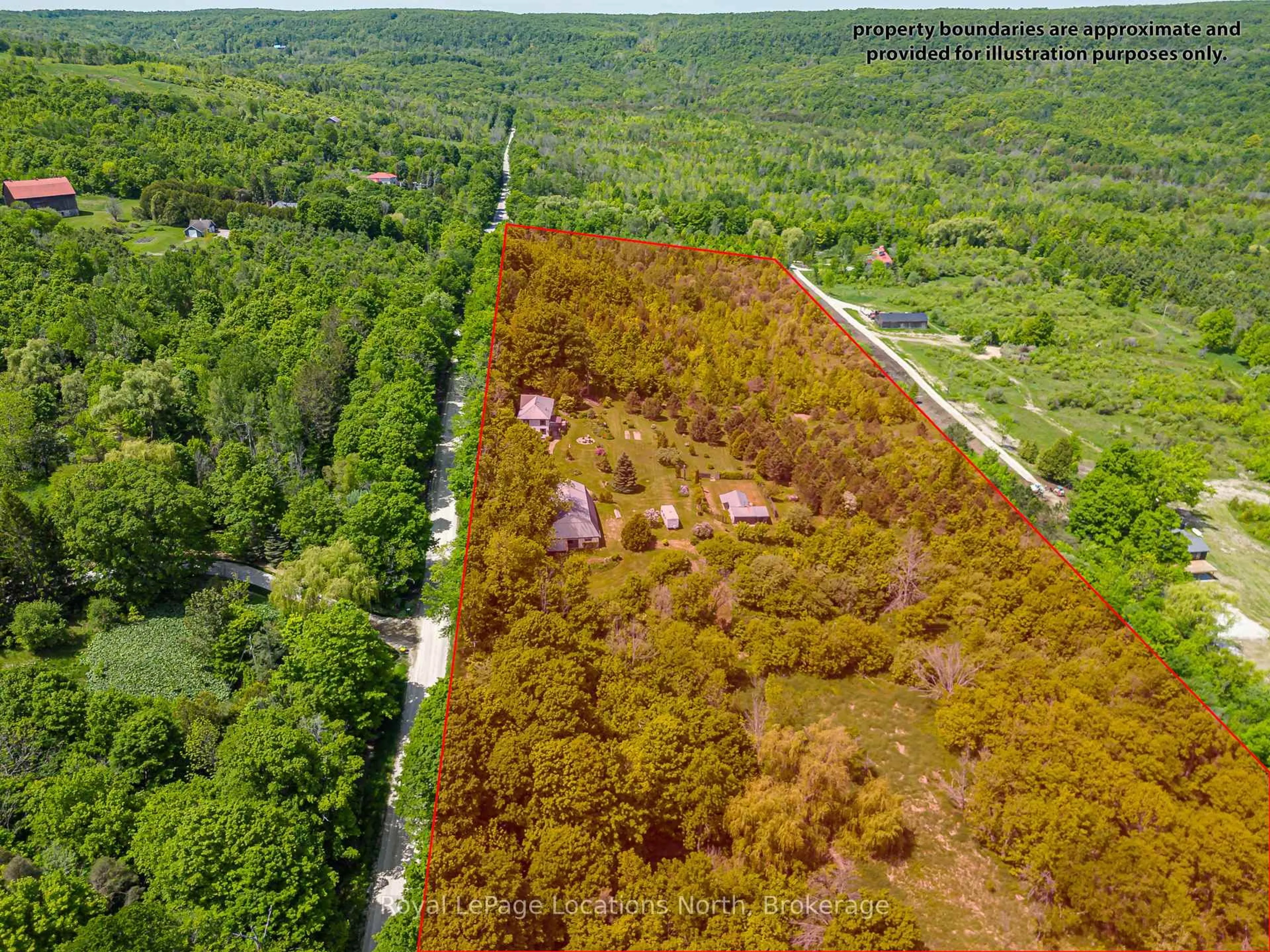 A pic from outside/outdoor area/front of a property/back of a property/a pic from drone, forest/trees view for 529685 Osprey - The Blue Mountains Townline, Blue Mountains Ontario N0H 2P0