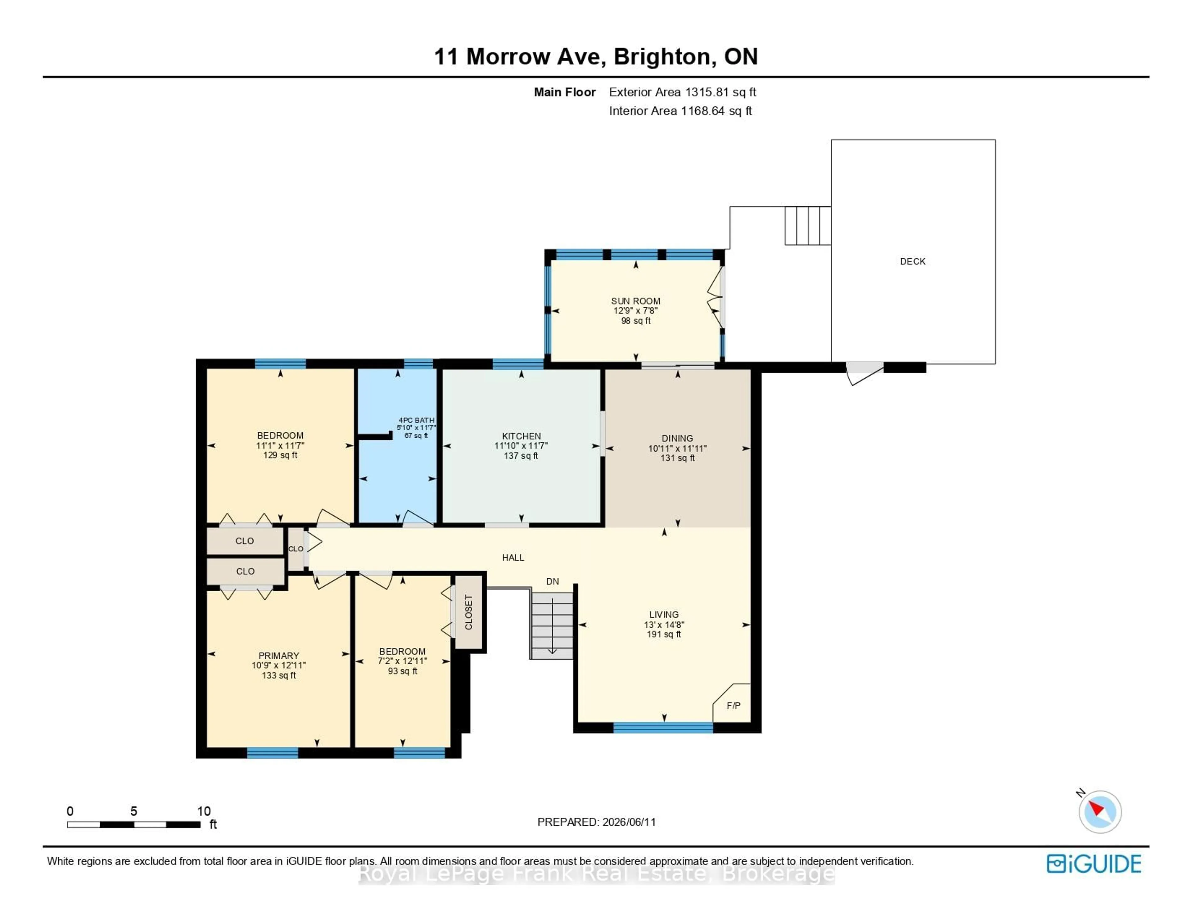 Floor plan for 11 Morrow Ave, Brighton Ontario K0K 1H0