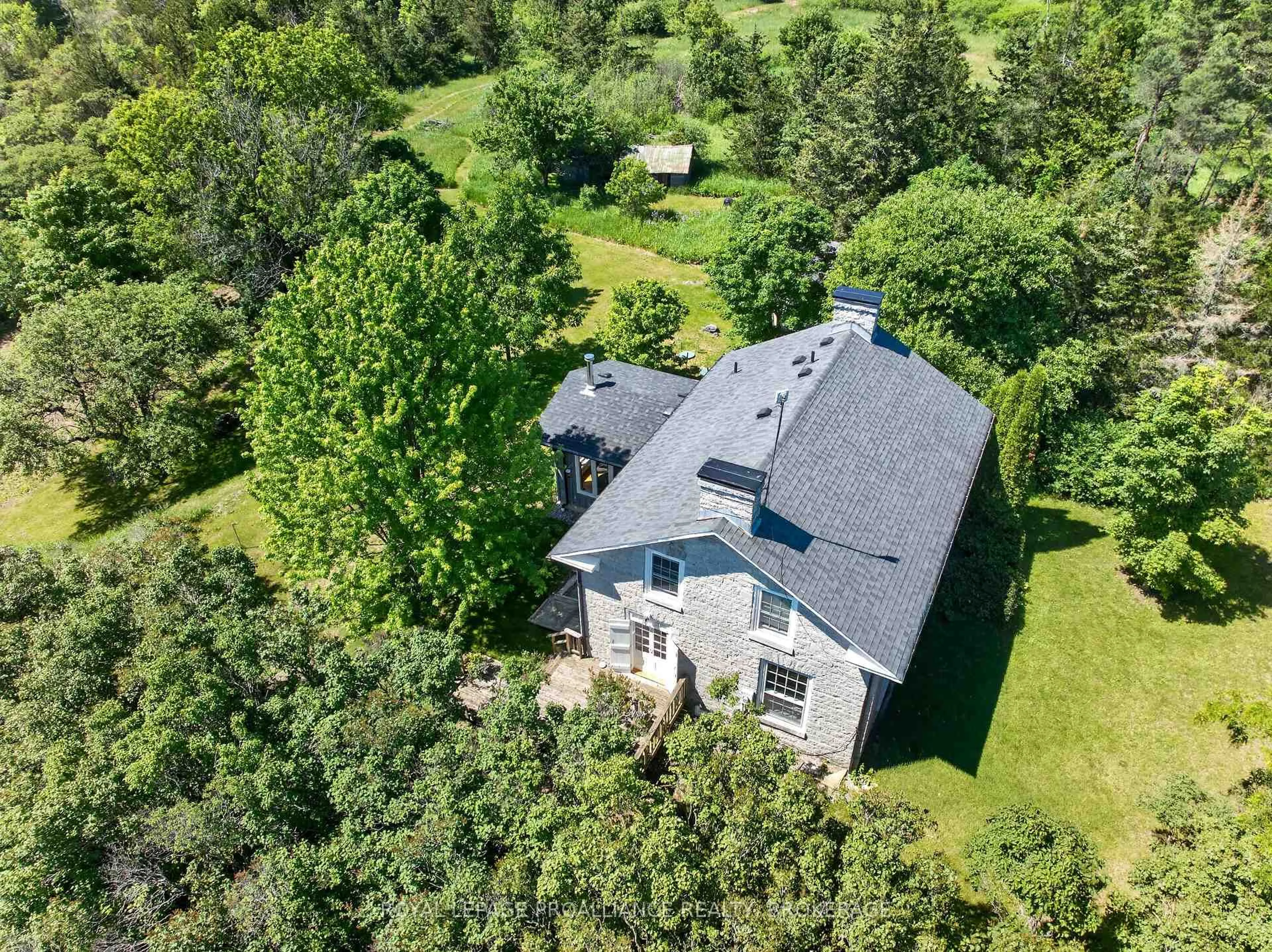 A pic from outside/outdoor area/front of a property/back of a property/a pic from drone, unknown for 734 Fred Brown Rd, Bissett Creek Ontario K0H 2H0