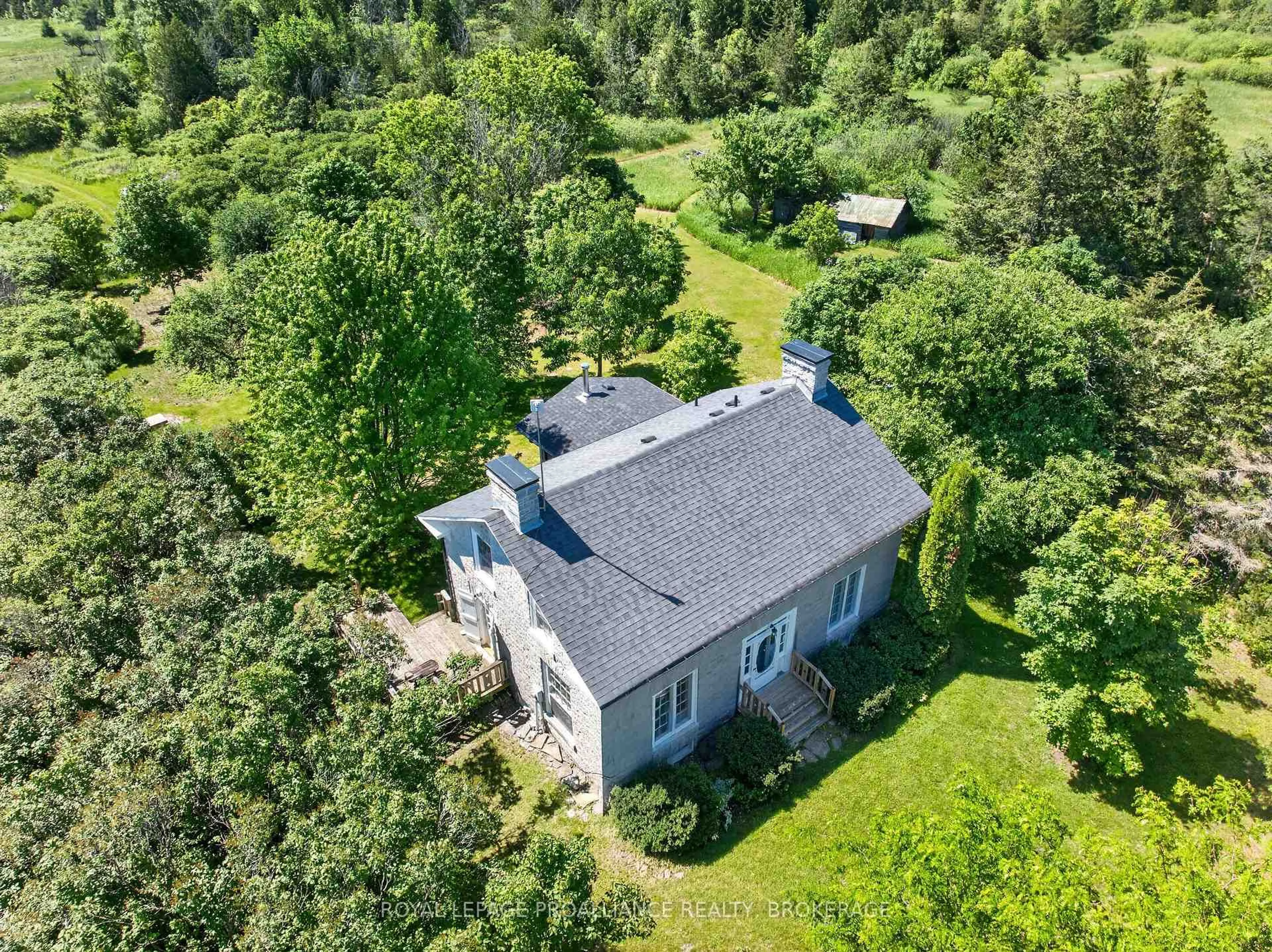 A pic from outside/outdoor area/front of a property/back of a property/a pic from drone, unknown for 734 Fred Brown Rd, Bissett Creek Ontario K0H 2H0