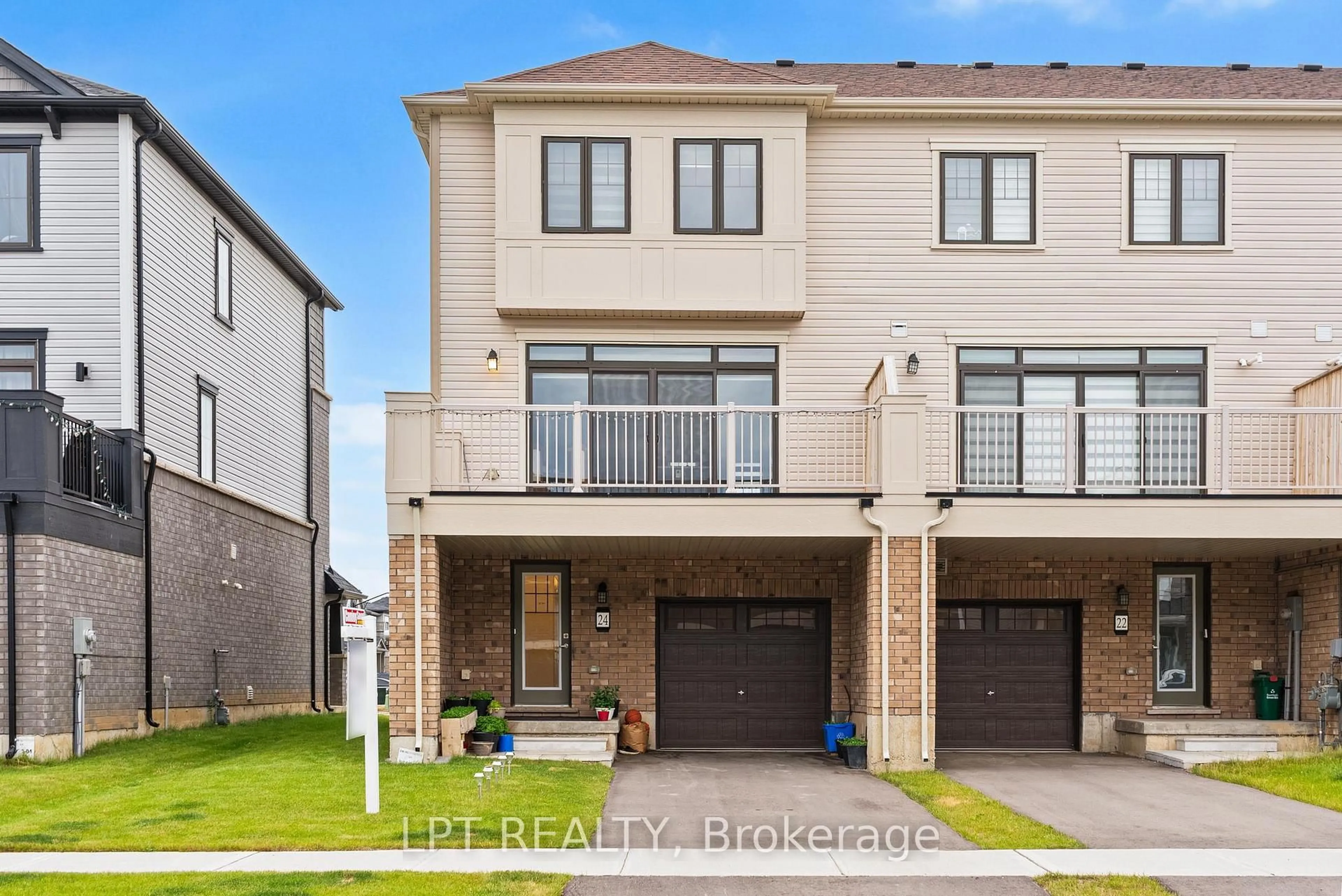 Home with brick exterior material, street for 24 Bee Cres, Brantford Ontario N3T 0V7