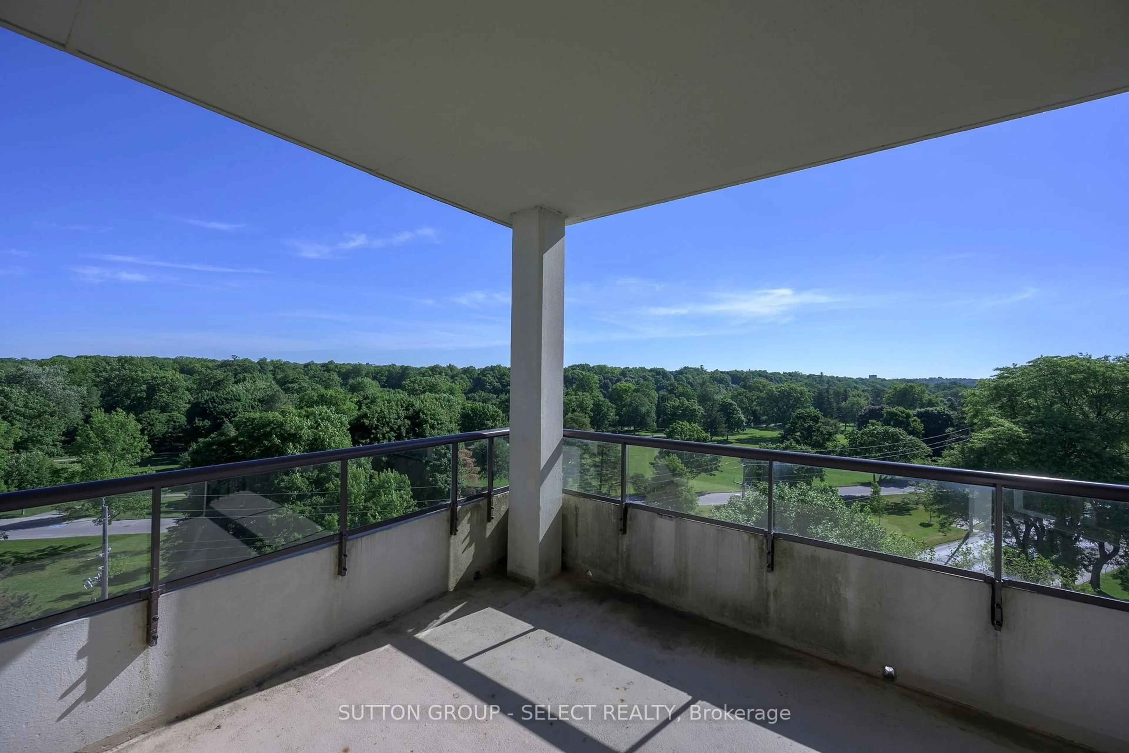 Balcony in the apartment, city buildings view from balcony for 1180 Commissioners Rd #702, London South Ontario N6K 4J2