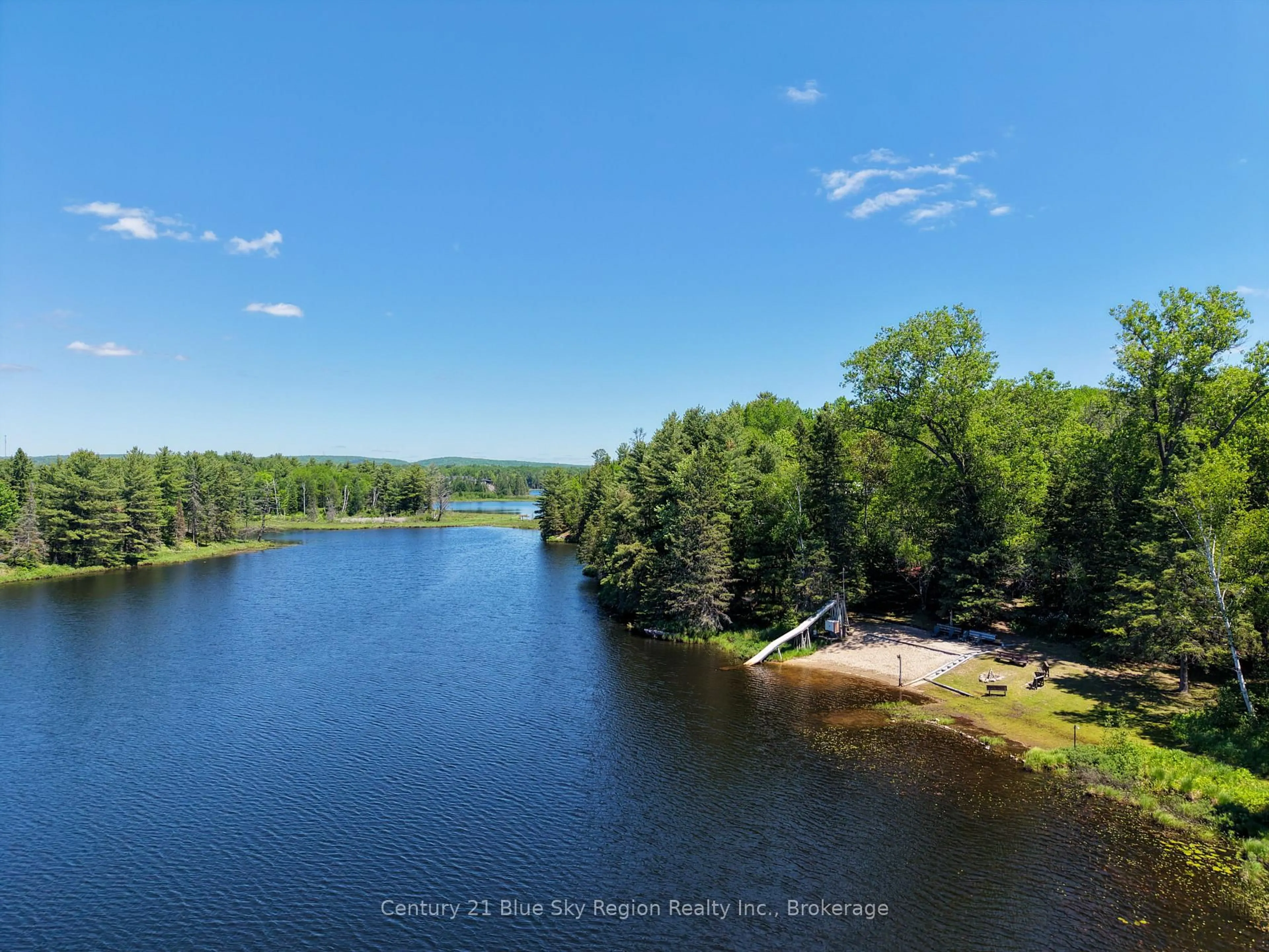 A pic from outside/outdoor area/front of a property/back of a property/a pic from drone, water/lake/river/ocean view for 370 Highway 17, North Bay Ontario P1A 0A2